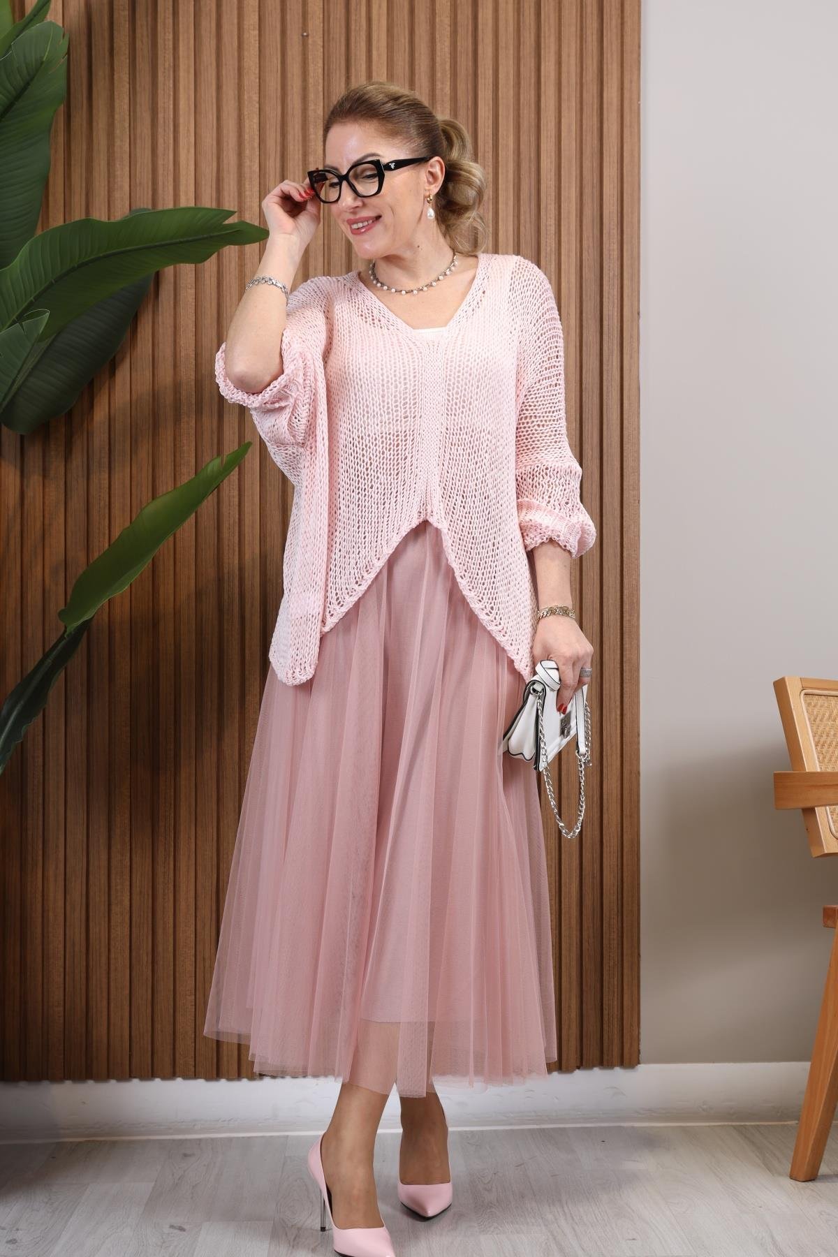 İthal Merserize Pembe Bluz
