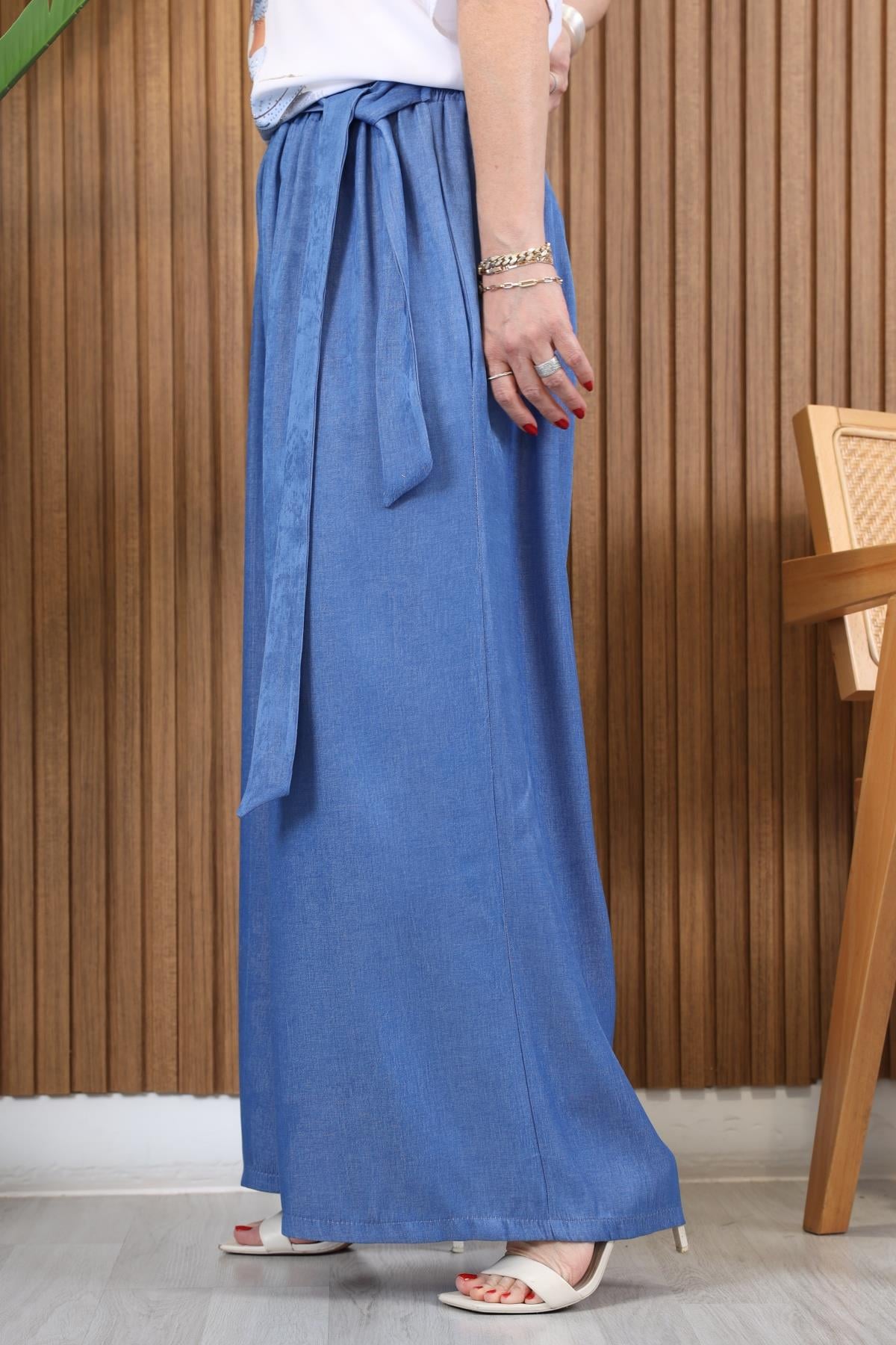 İthal Tencel İndigo Pantolon