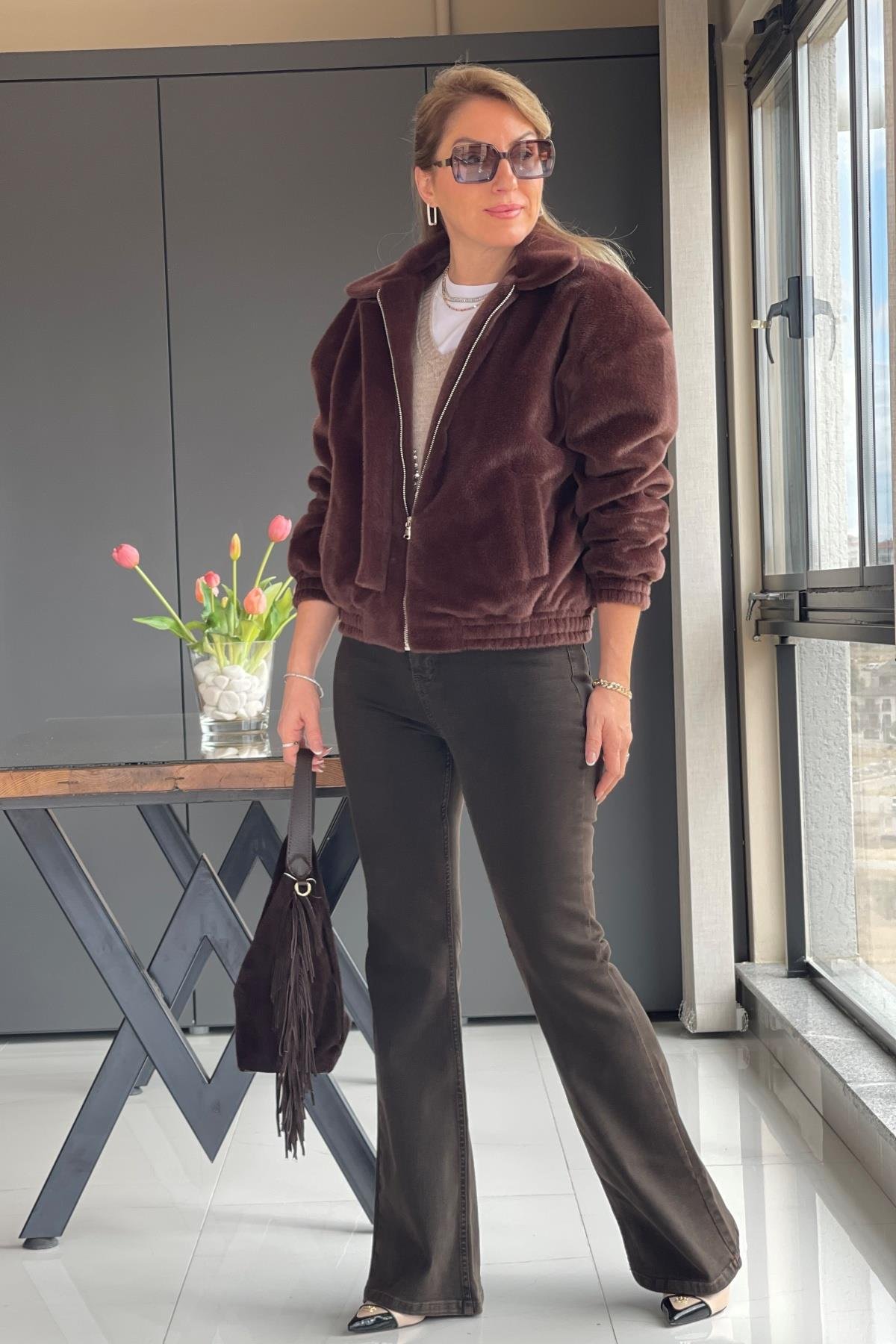 Kahve Bomber Ceket