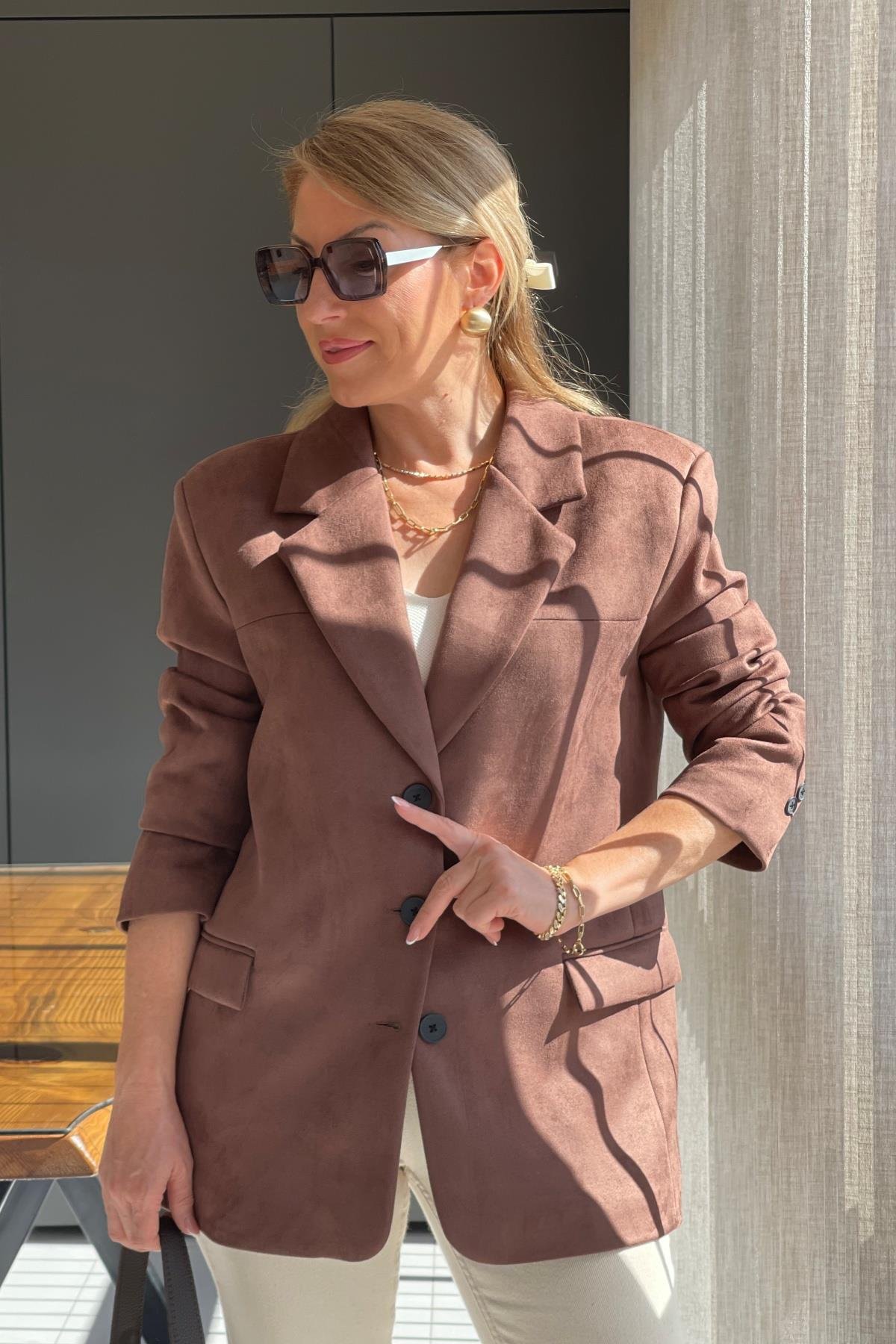Kahve Süet Blazer