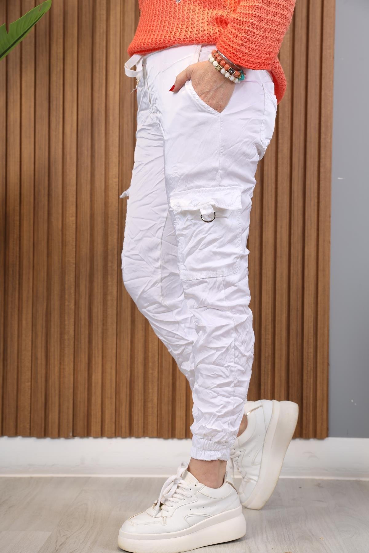 Kargo Model İthal Beyaz Pantolon