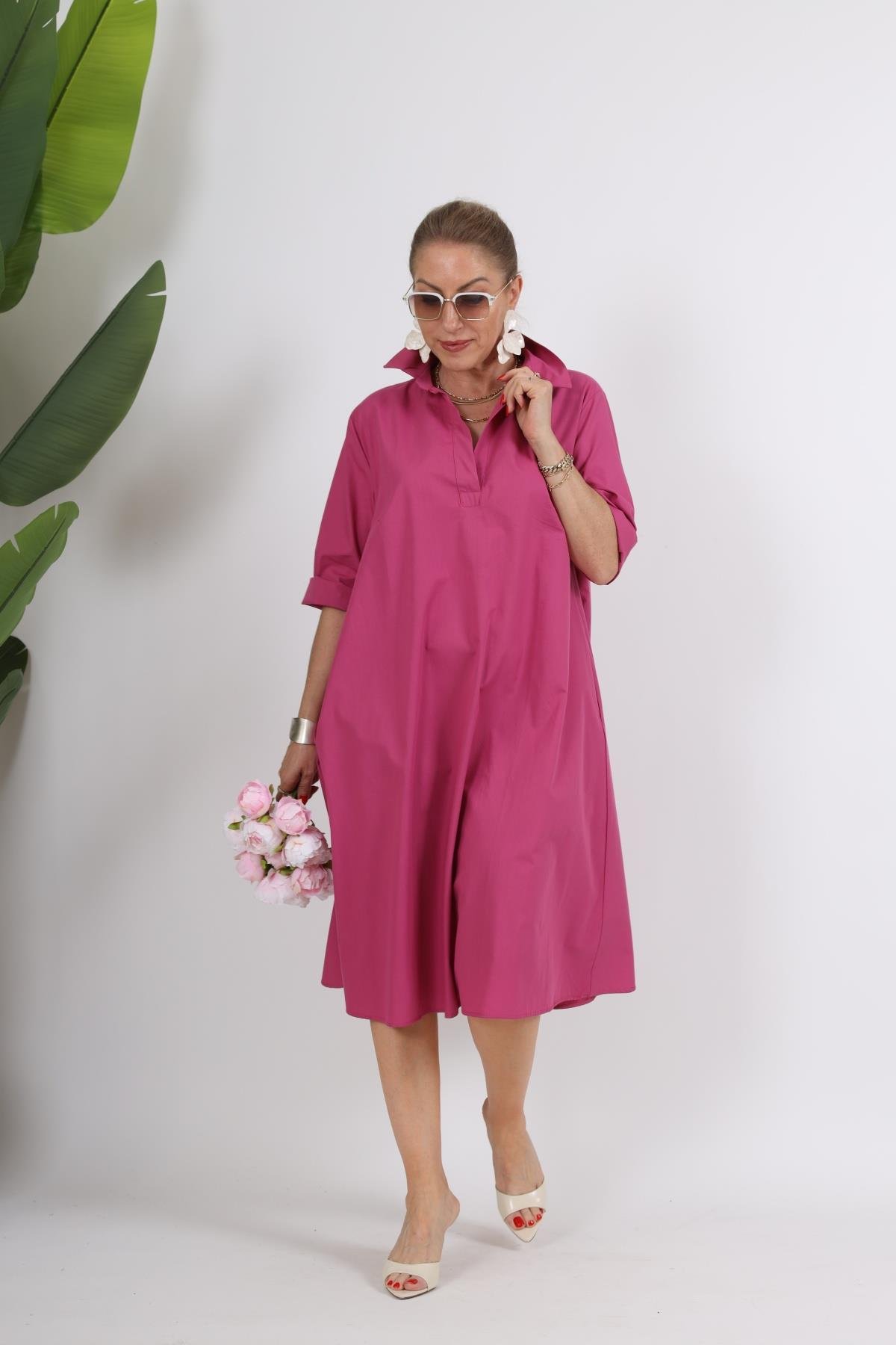 Koton Oversize Fuşya Elbise