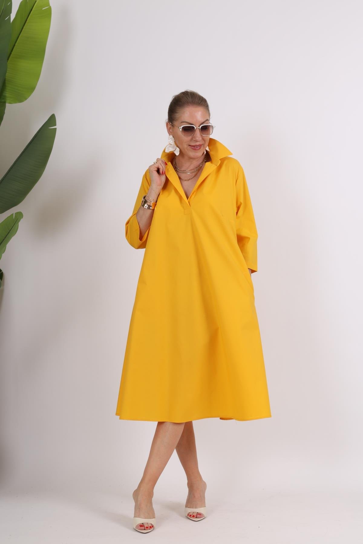 Koton Oversize Sarı Elbise