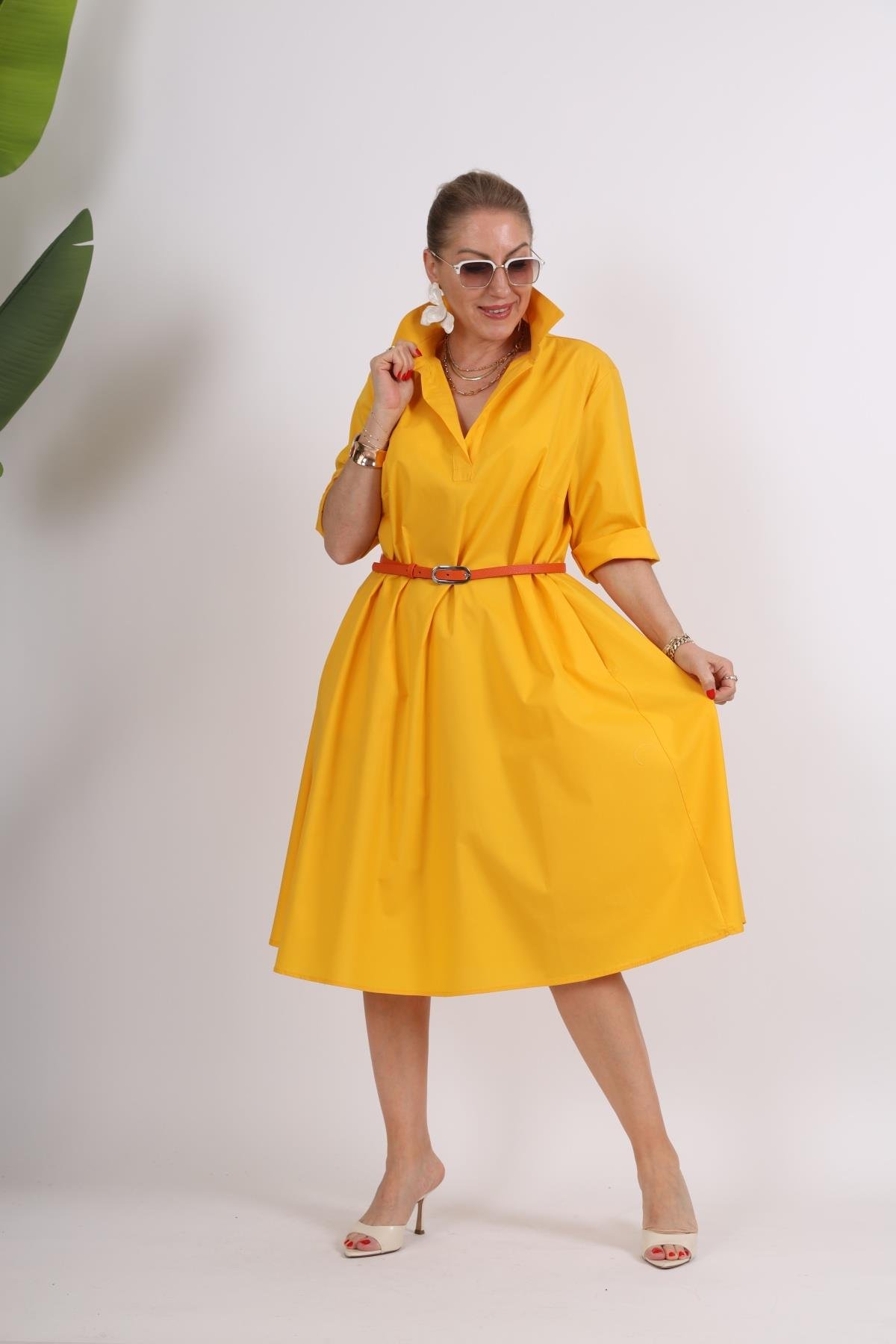 Koton Oversize Sarı Elbise