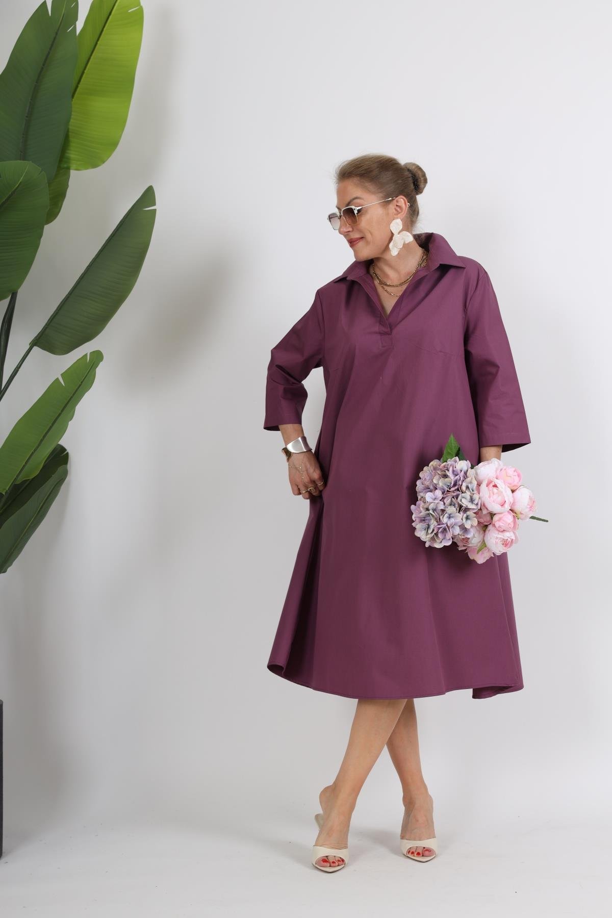 Koton Oversize Vişne Çürüğü Elbise