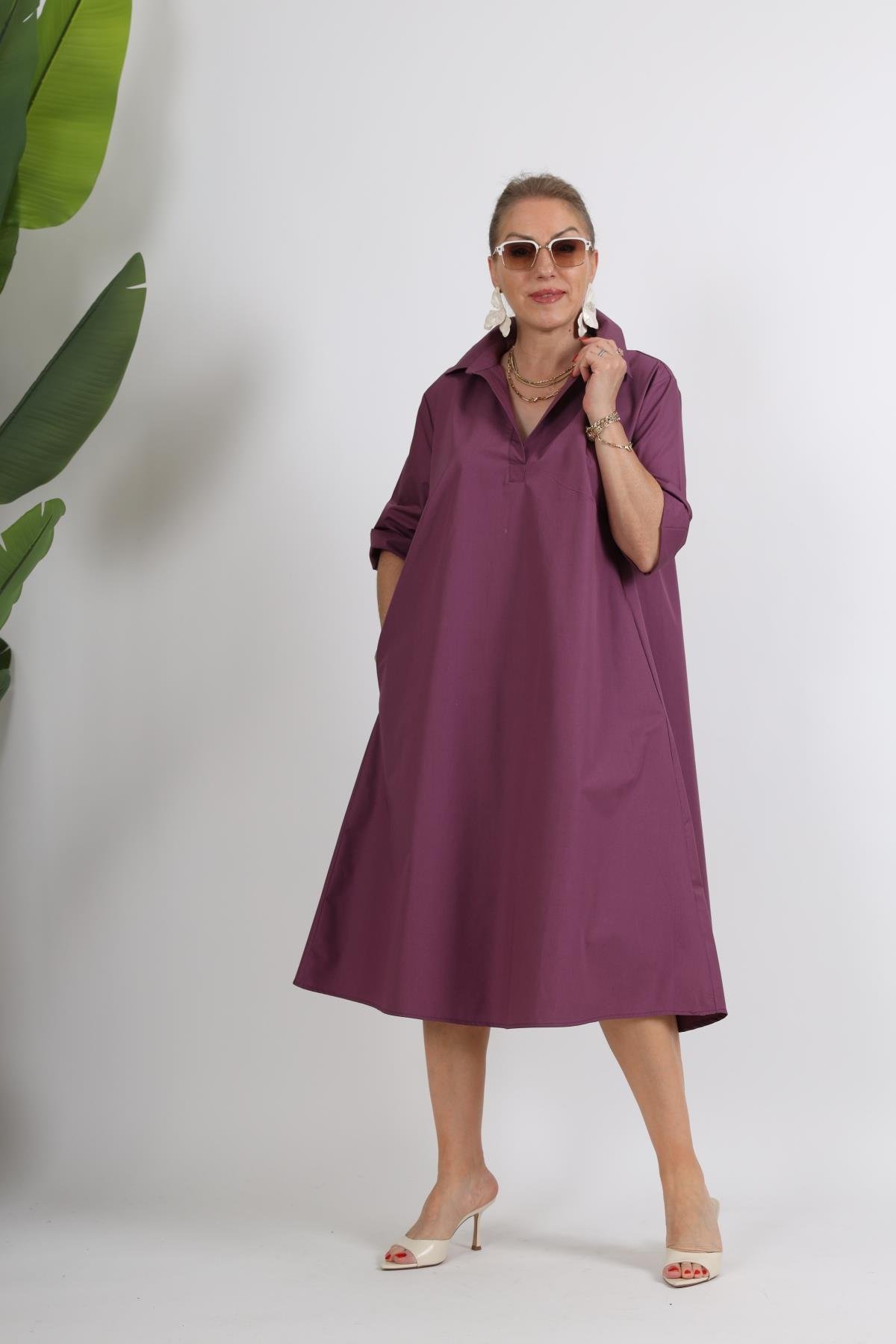Koton Oversize Vişne Çürüğü Elbise