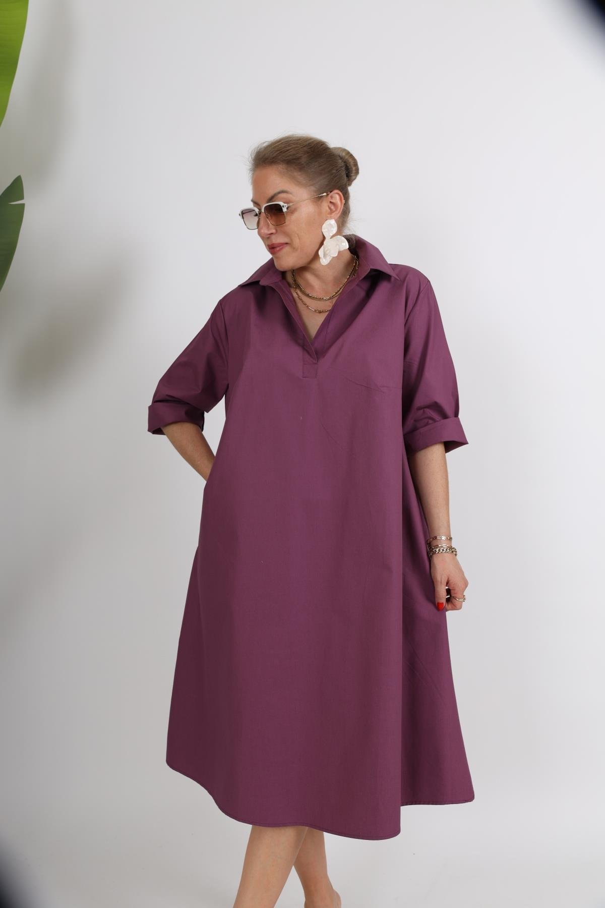 Koton Oversize Vişne Çürüğü Elbise