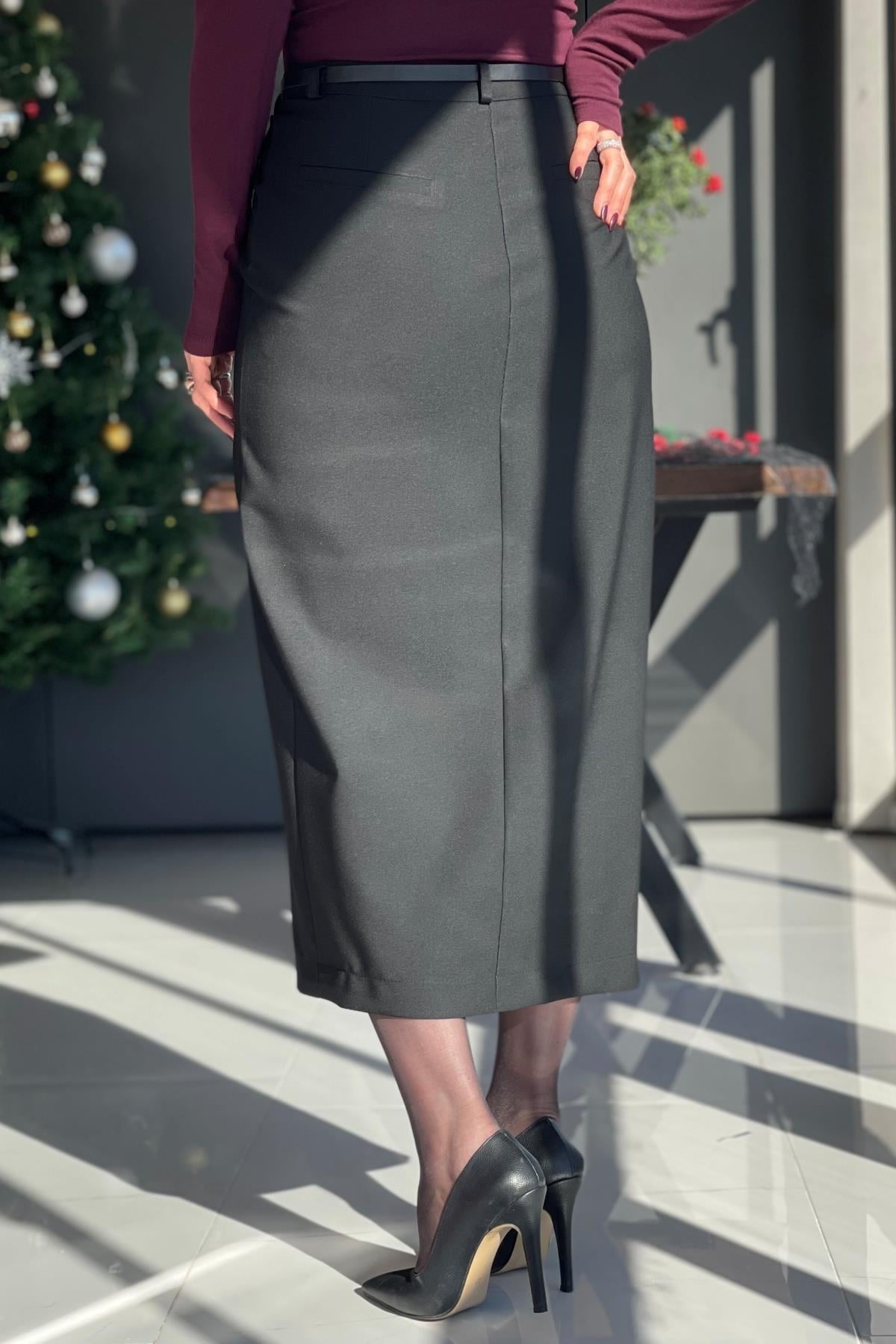 Kruvaze Model Siyah Etek