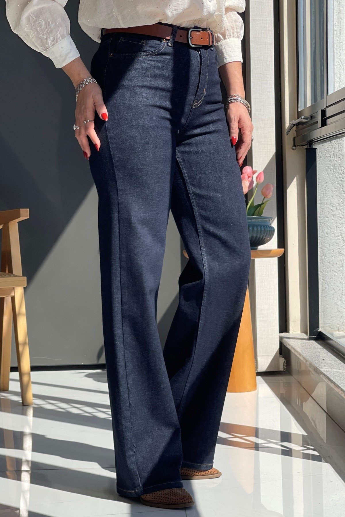 Lacivert Boru Paça Jean