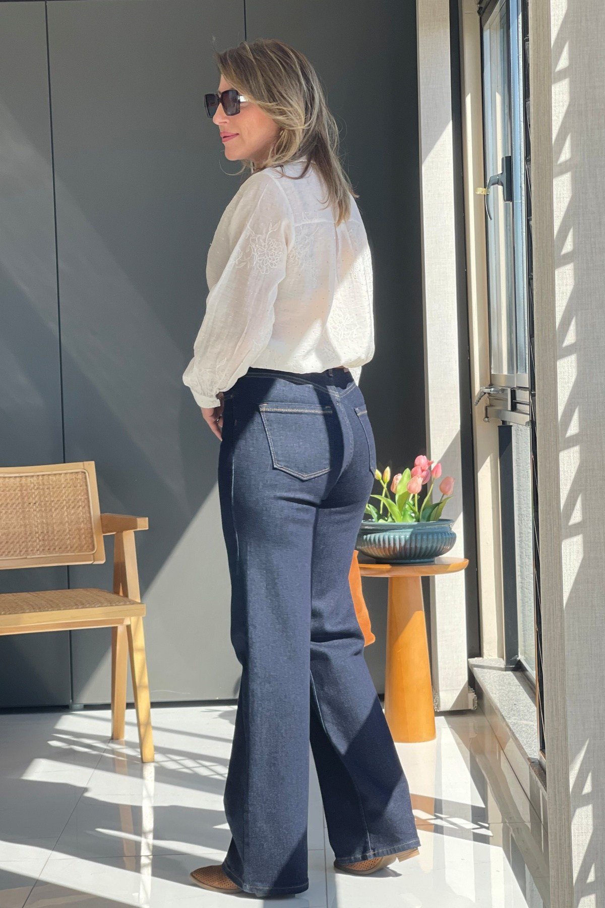 Lacivert Boru Paça Jean