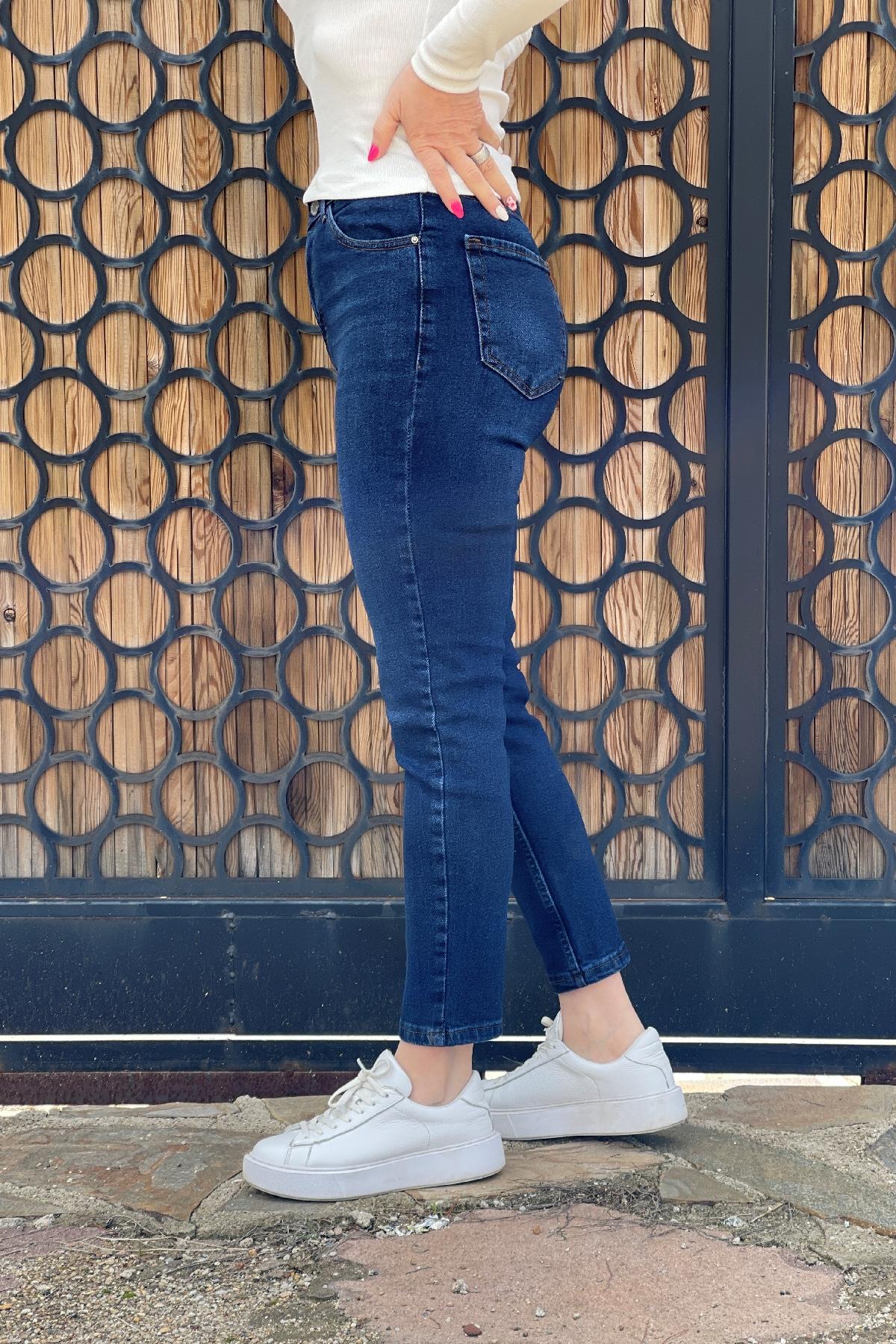 Lacivert Boyfriend Jean