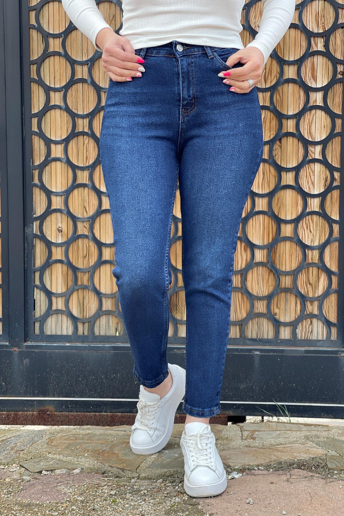 Lacivert Boyfriend Jean