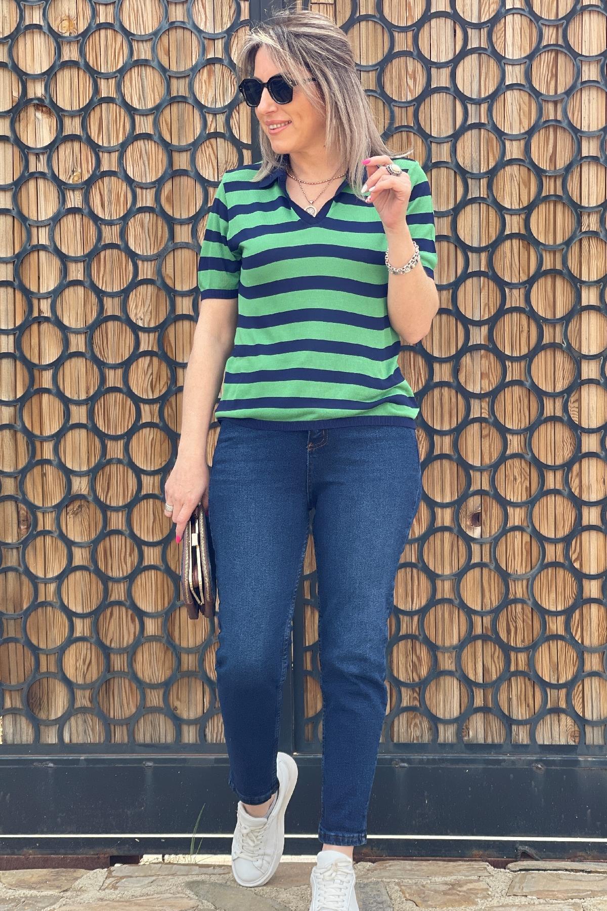 Lacivert Boyfriend Jean