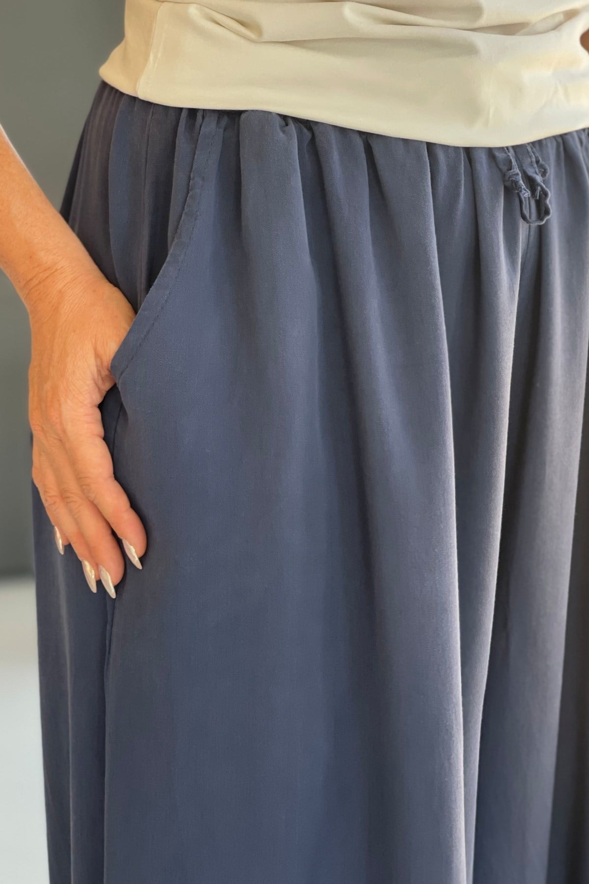 Lacivert Şalvar Model İthal Pantolon