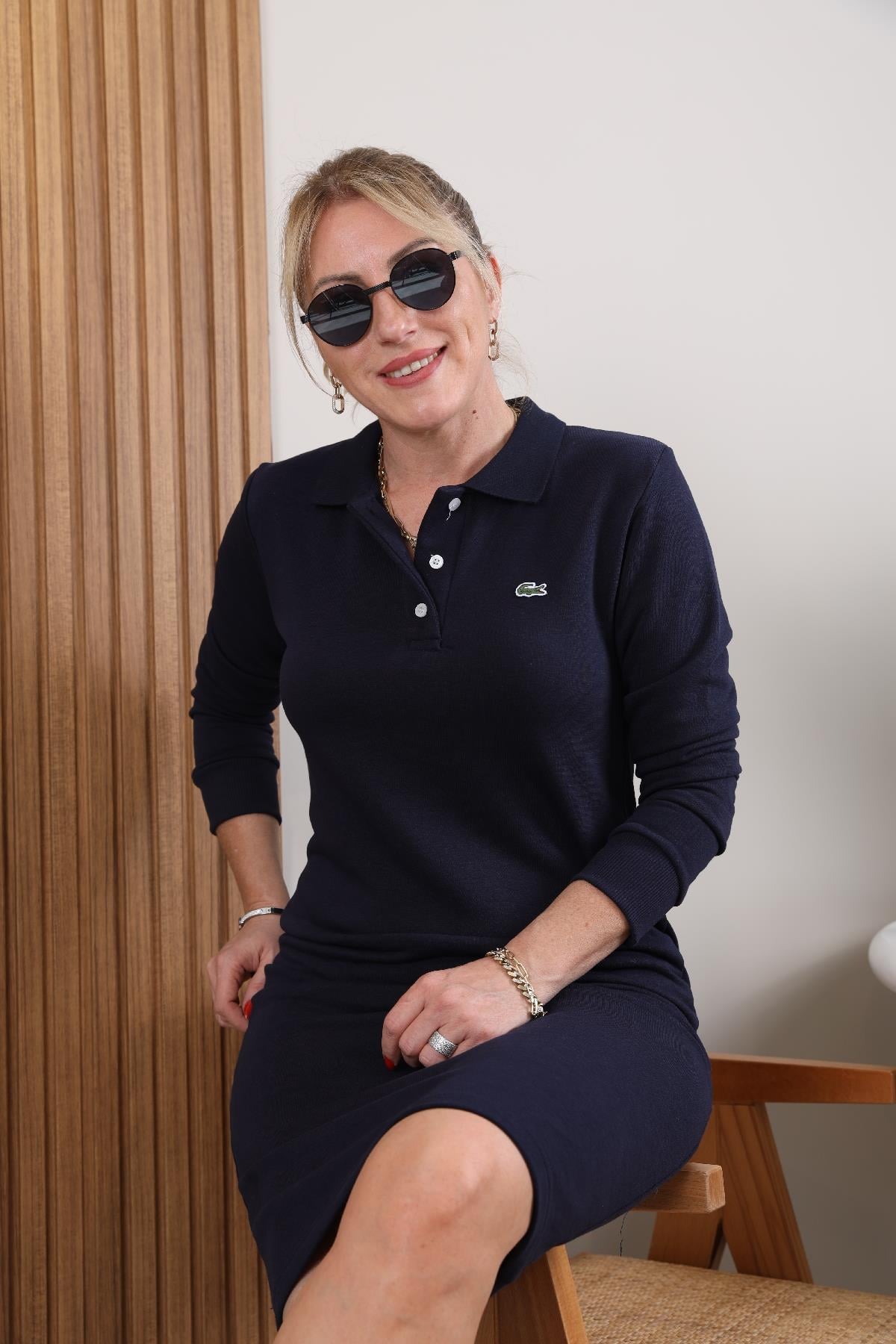 Lacoste Lacivert Elbise