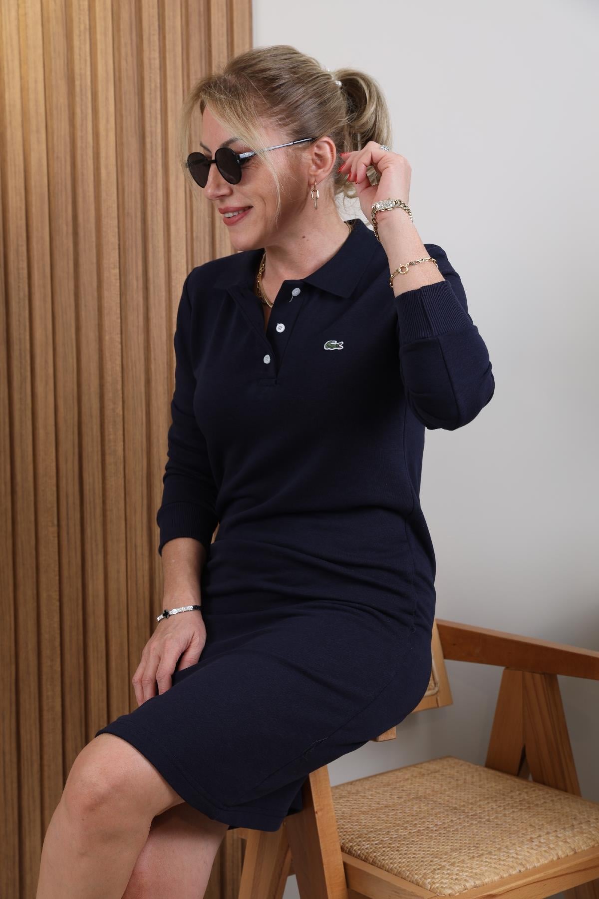 Lacoste Lacivert Elbise