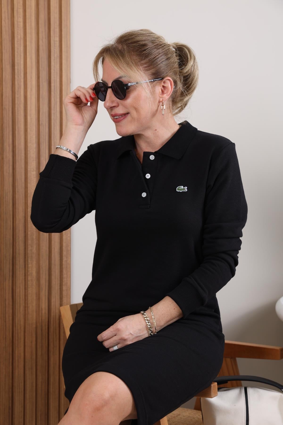 Lacoste Siyah Elbise