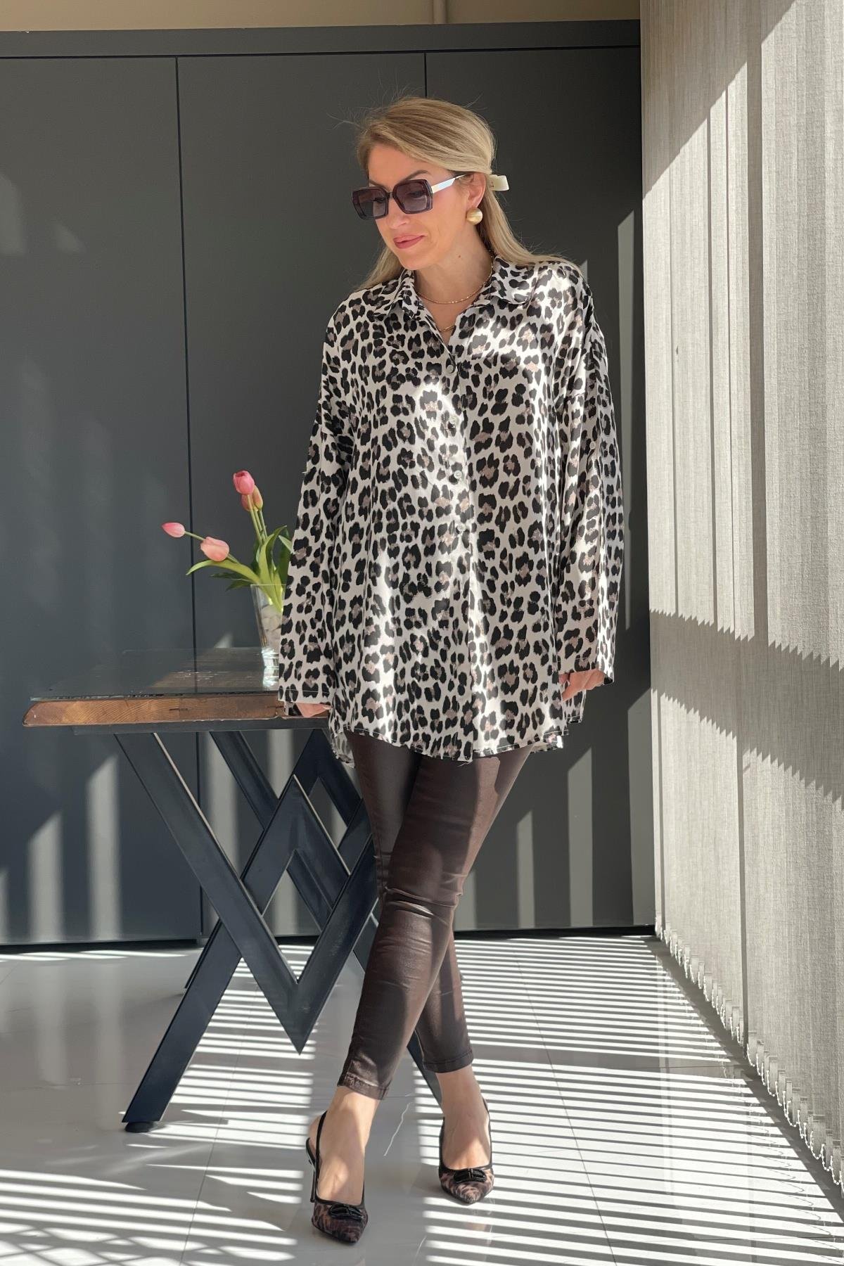 Leo Desen Oversize Gömlek