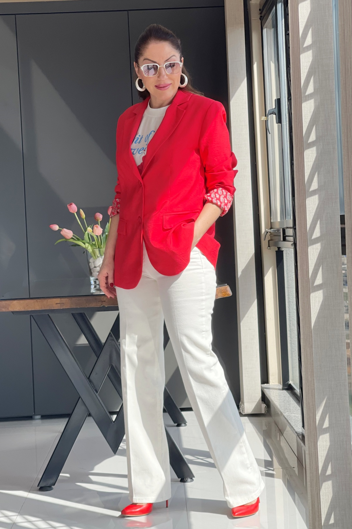 Nar Çiçeği Blazer Ceket