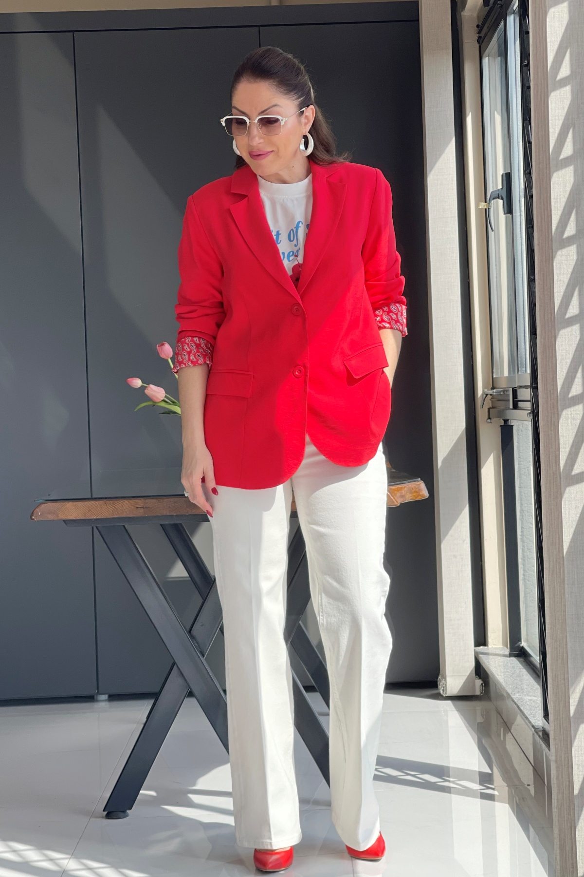 Nar Çiçeği Blazer Ceket