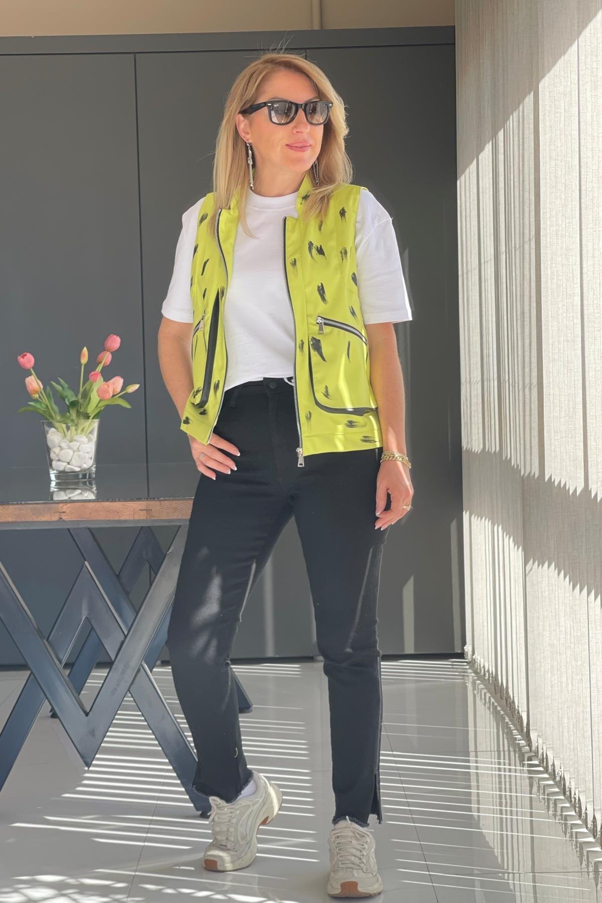 Neon Deri Yelek