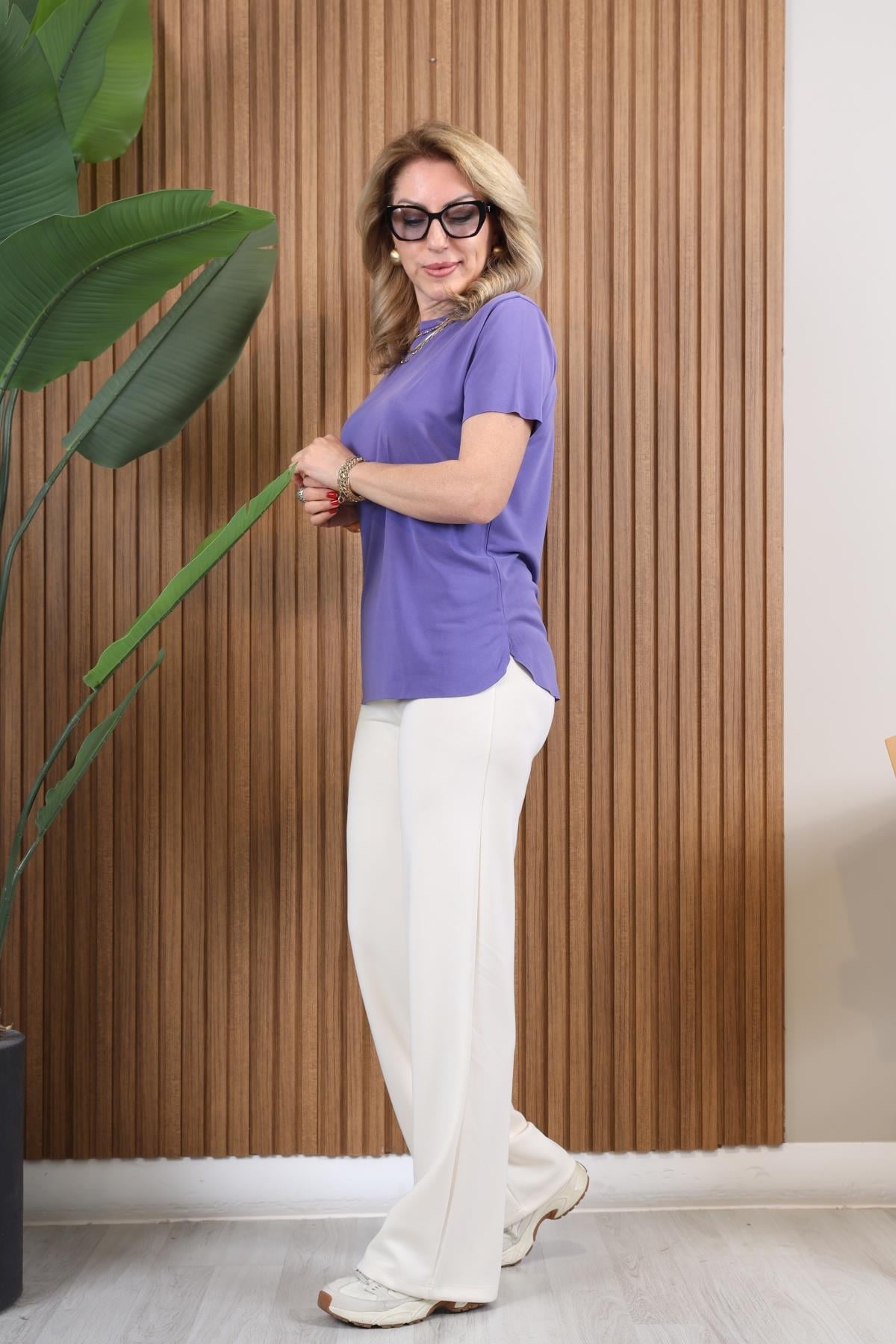 Orj Marka Basic Mor T-shirt
