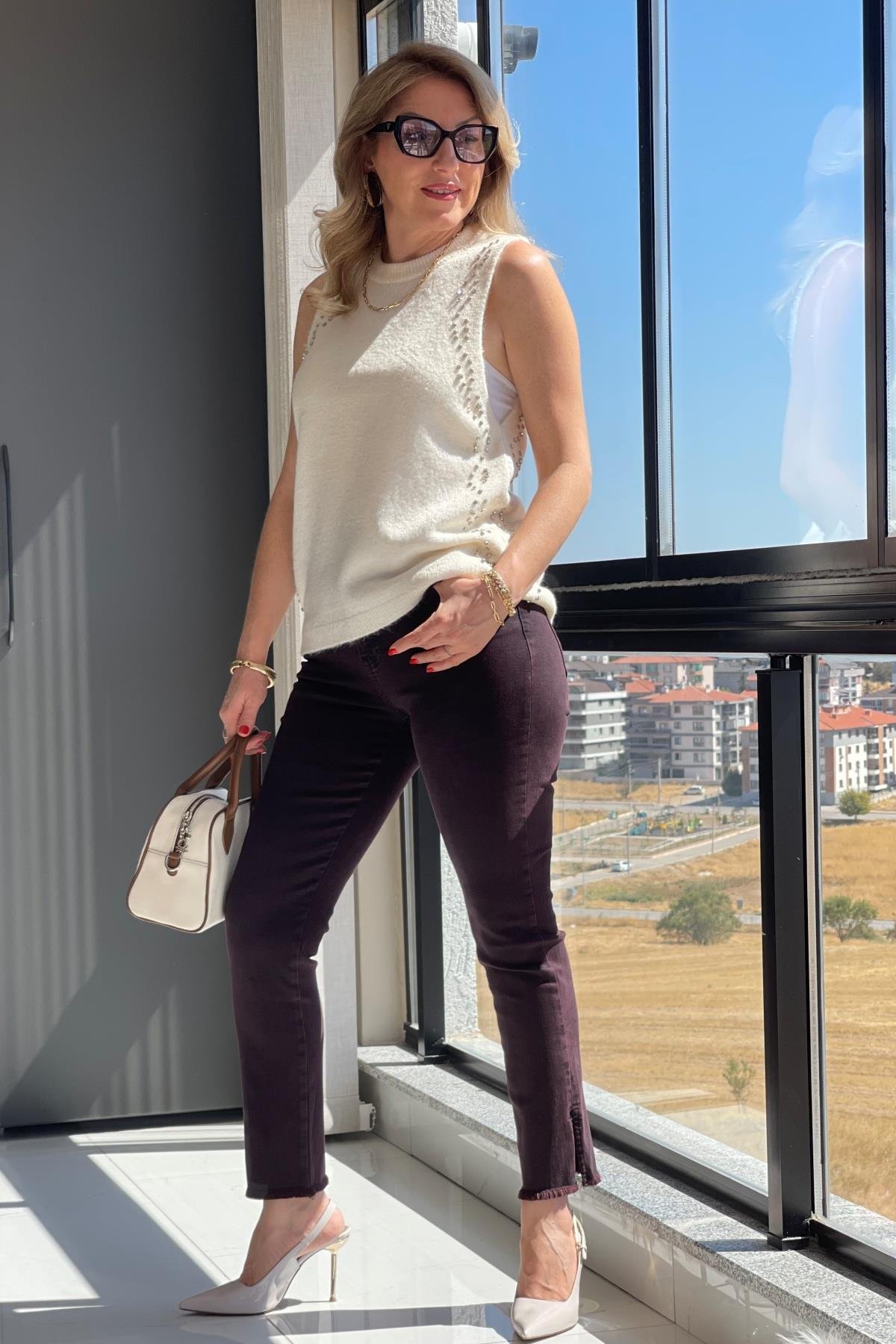 Orj Marka Paça Detay Bordo Jean