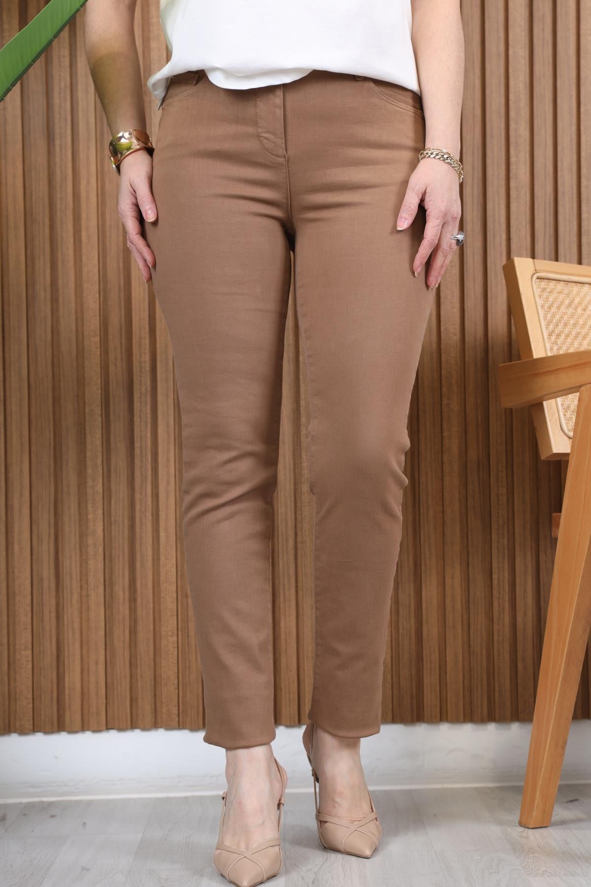 Orjınal Marka Açık Kahve Skinny Pantolon