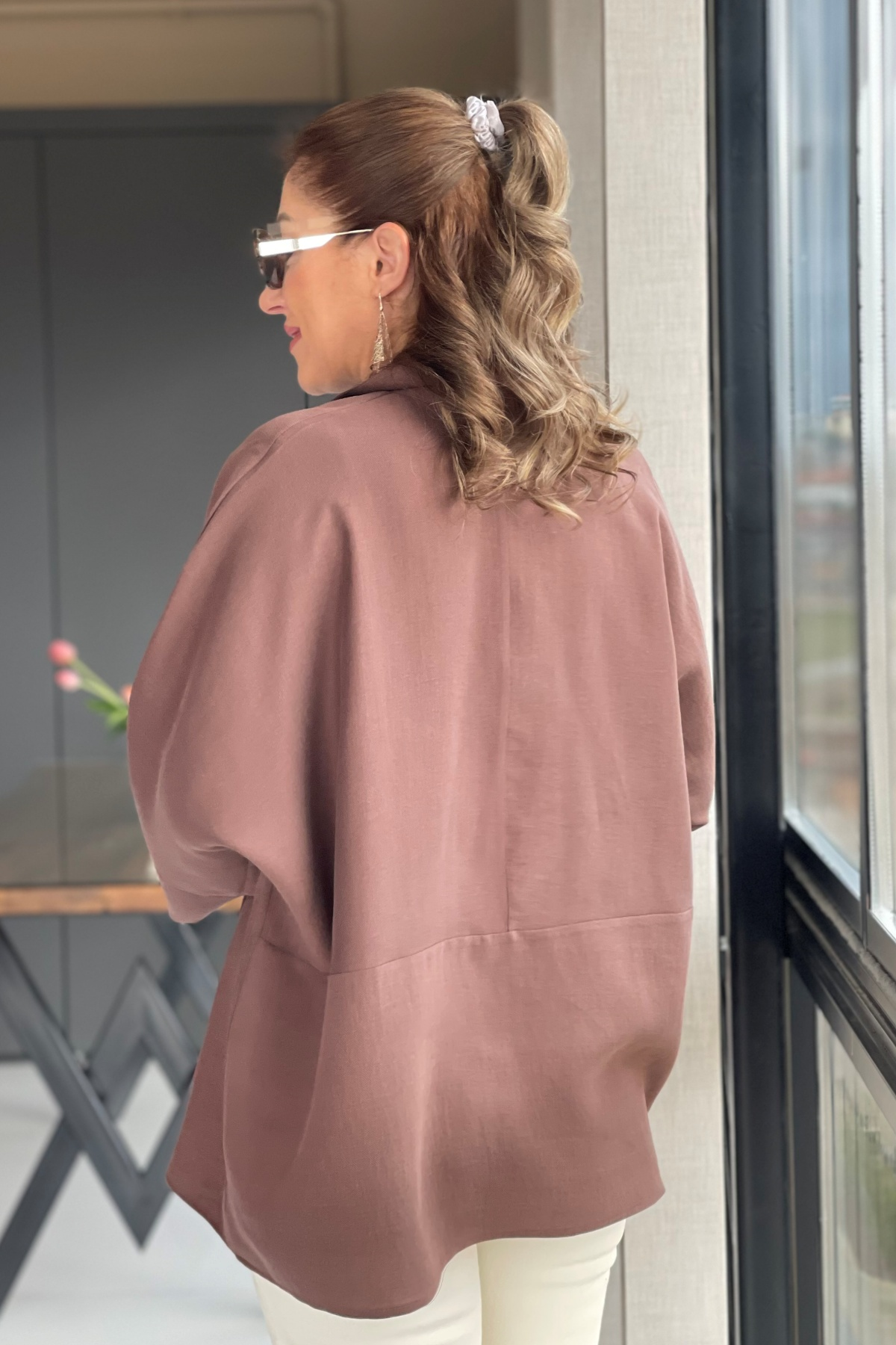 Oversize Kahve Gömlek