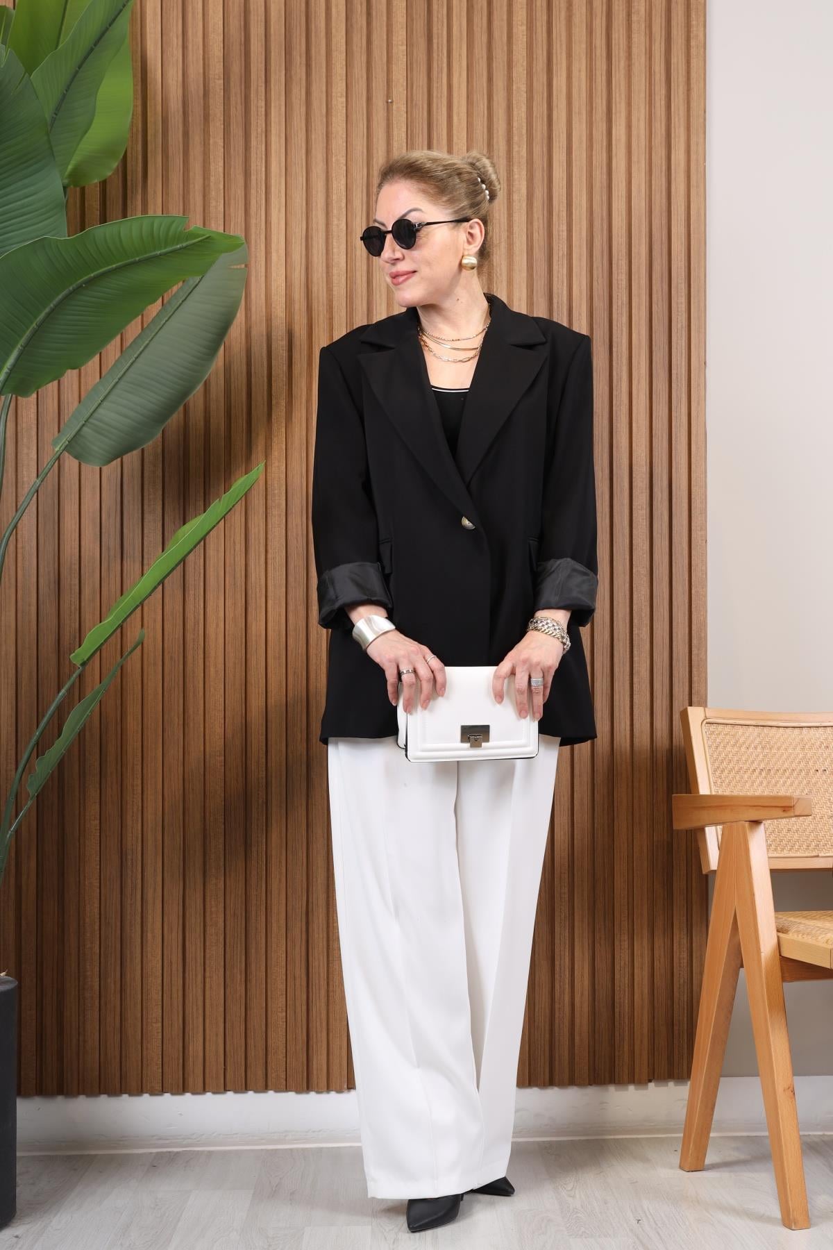 Oversize Siyah Blazer