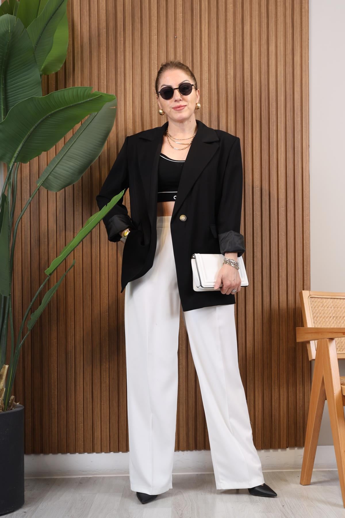 Oversize Siyah Blazer