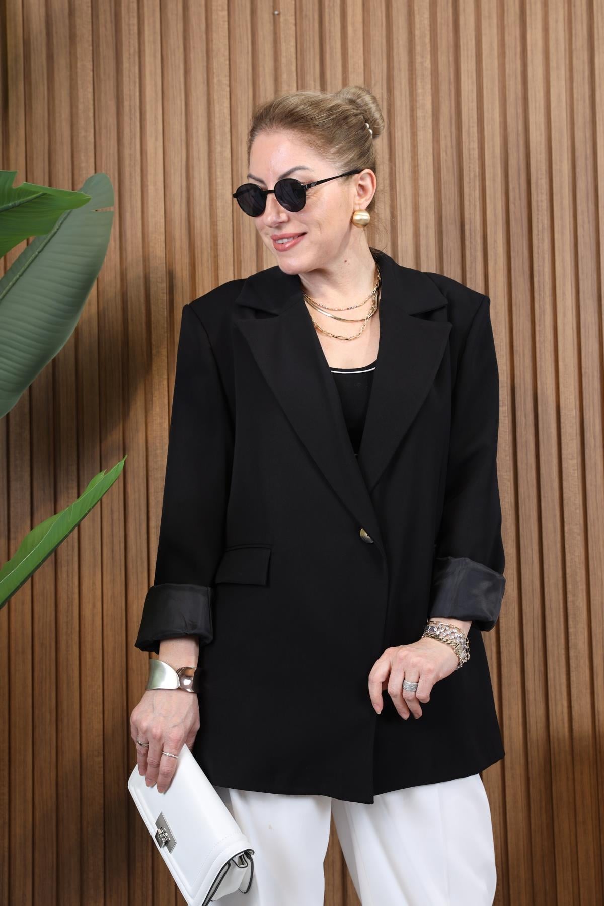 Oversize Siyah Blazer