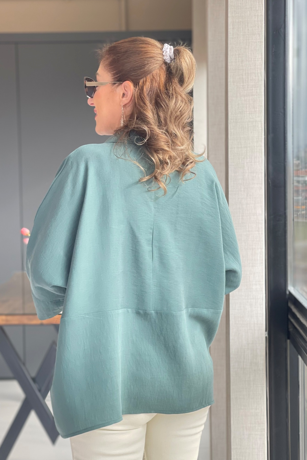 Oversize Yeşil Gömlek