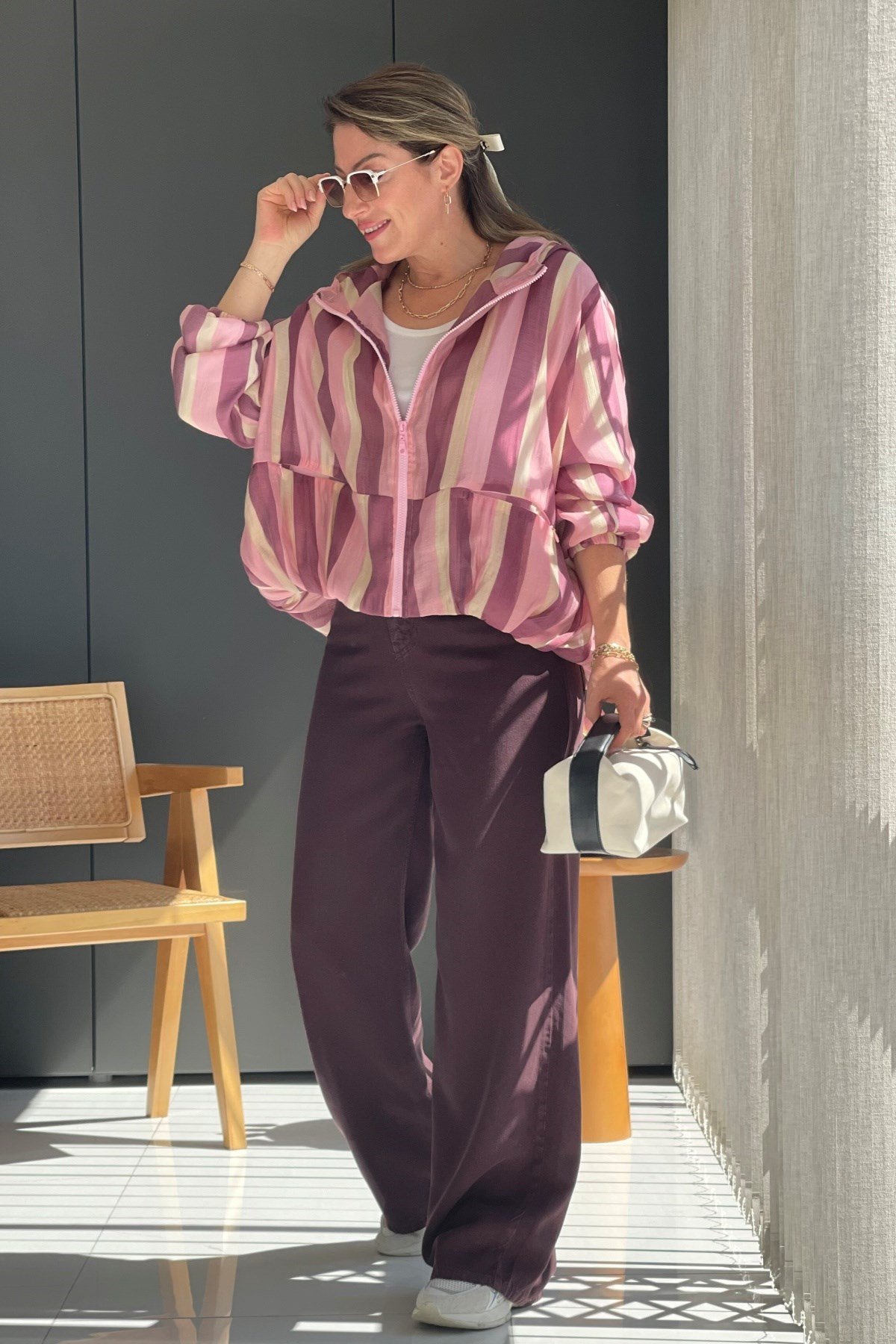 Pembe Bordo Yağmurluk