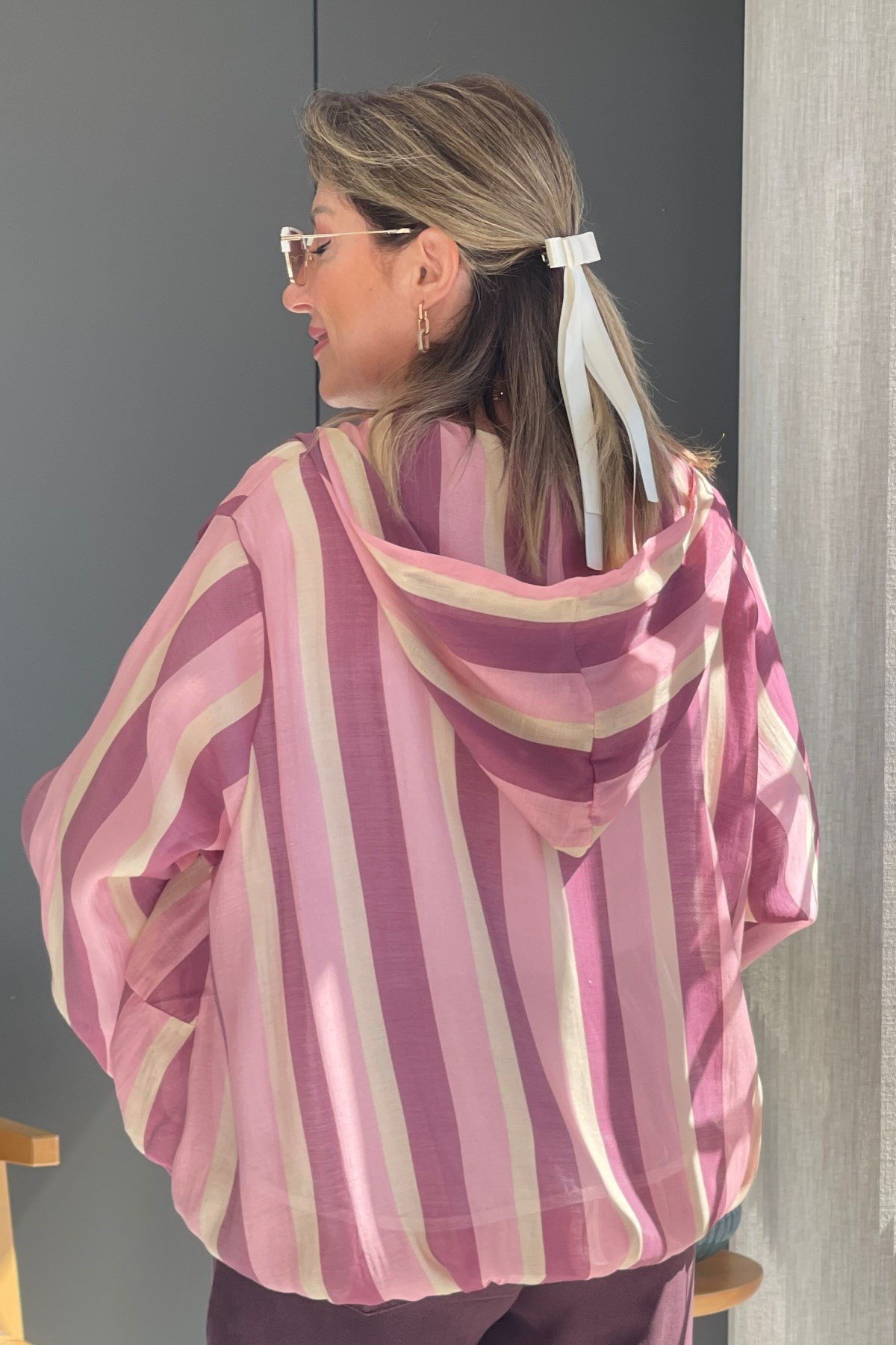 Pembe Bordo Yağmurluk