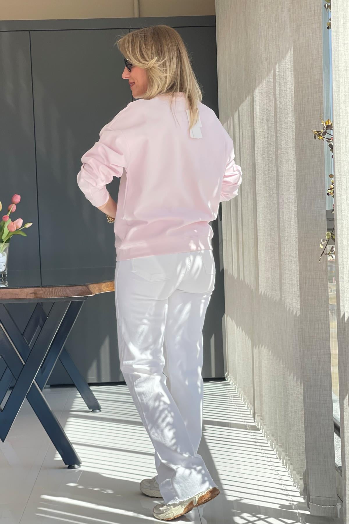 Pembe Kalp Arma Sweat