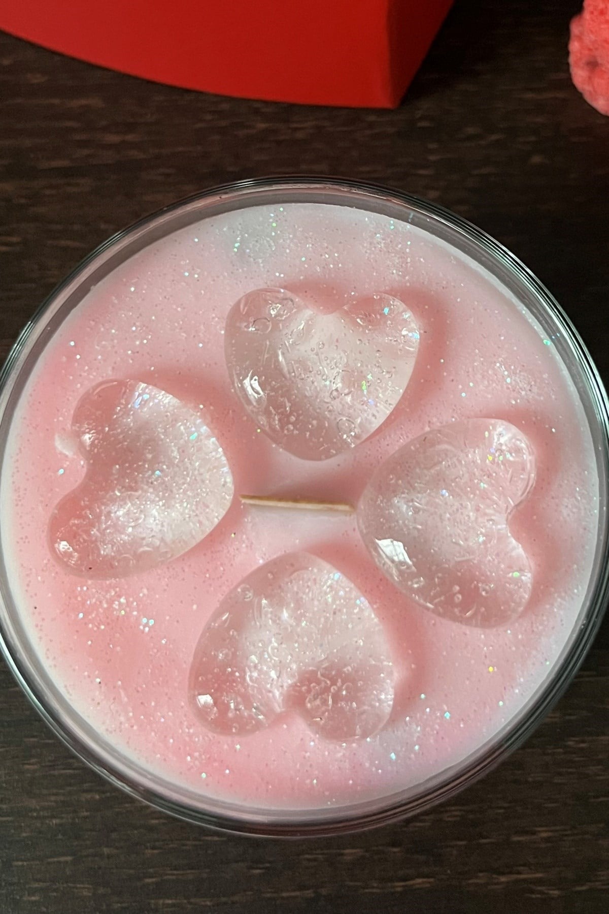 Pembe Kalp Desen Mum