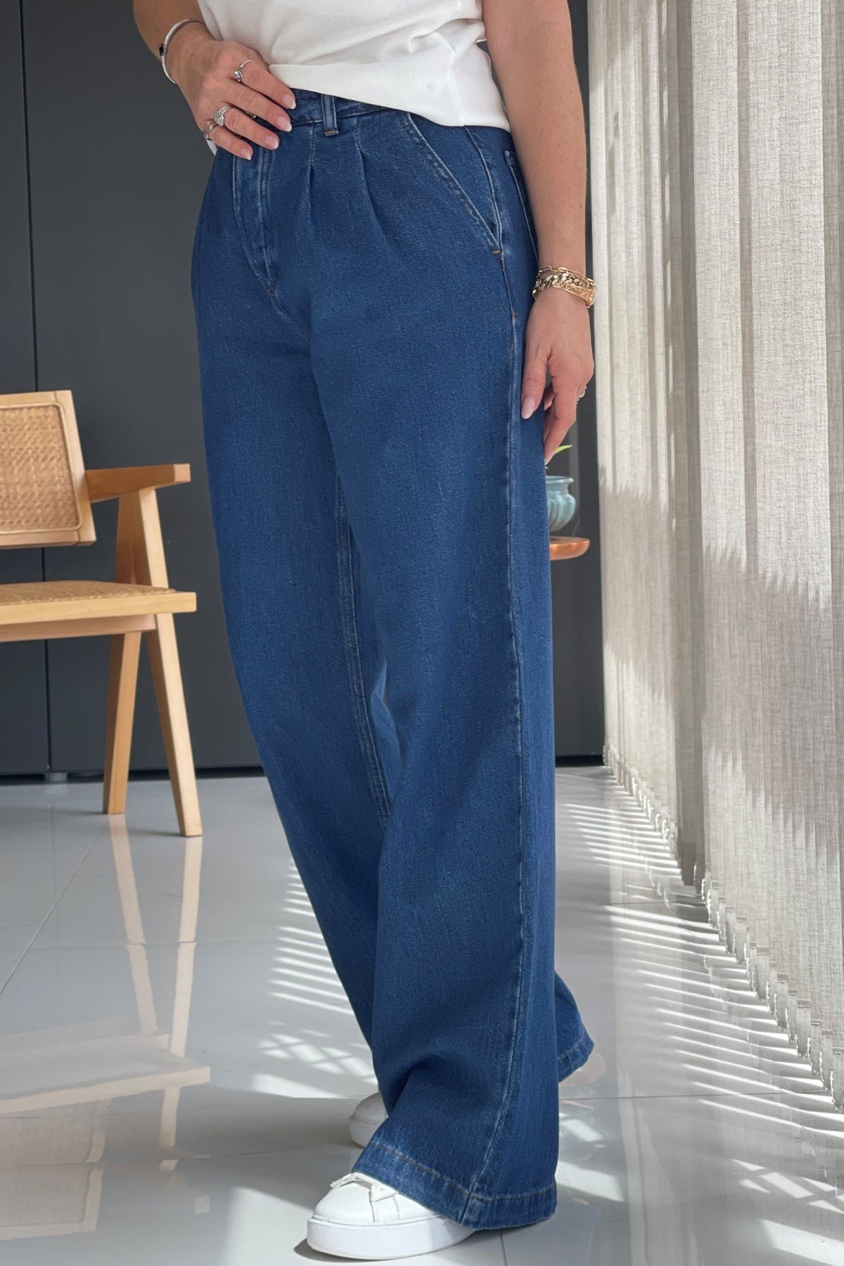 Pilise Detay Lacivert Jean