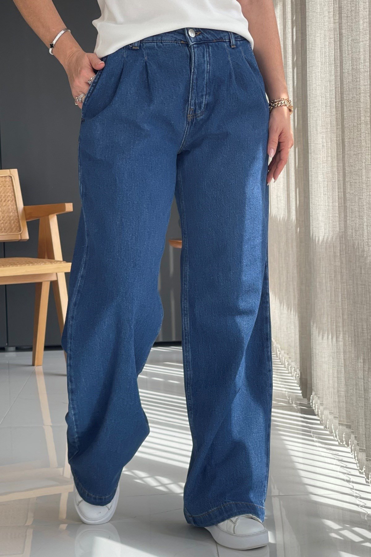 Pilise Detay Lacivert Jean