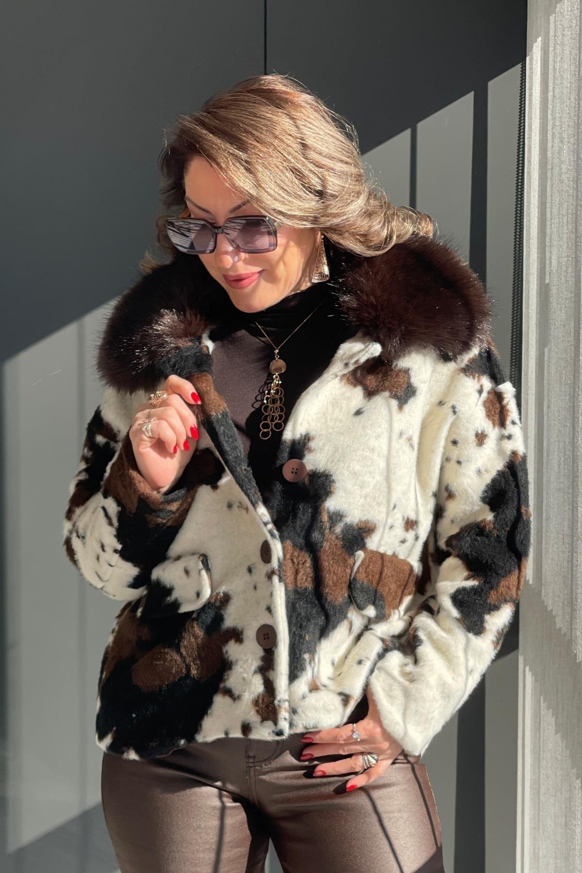 Rodeo Desen Peluş Kaban