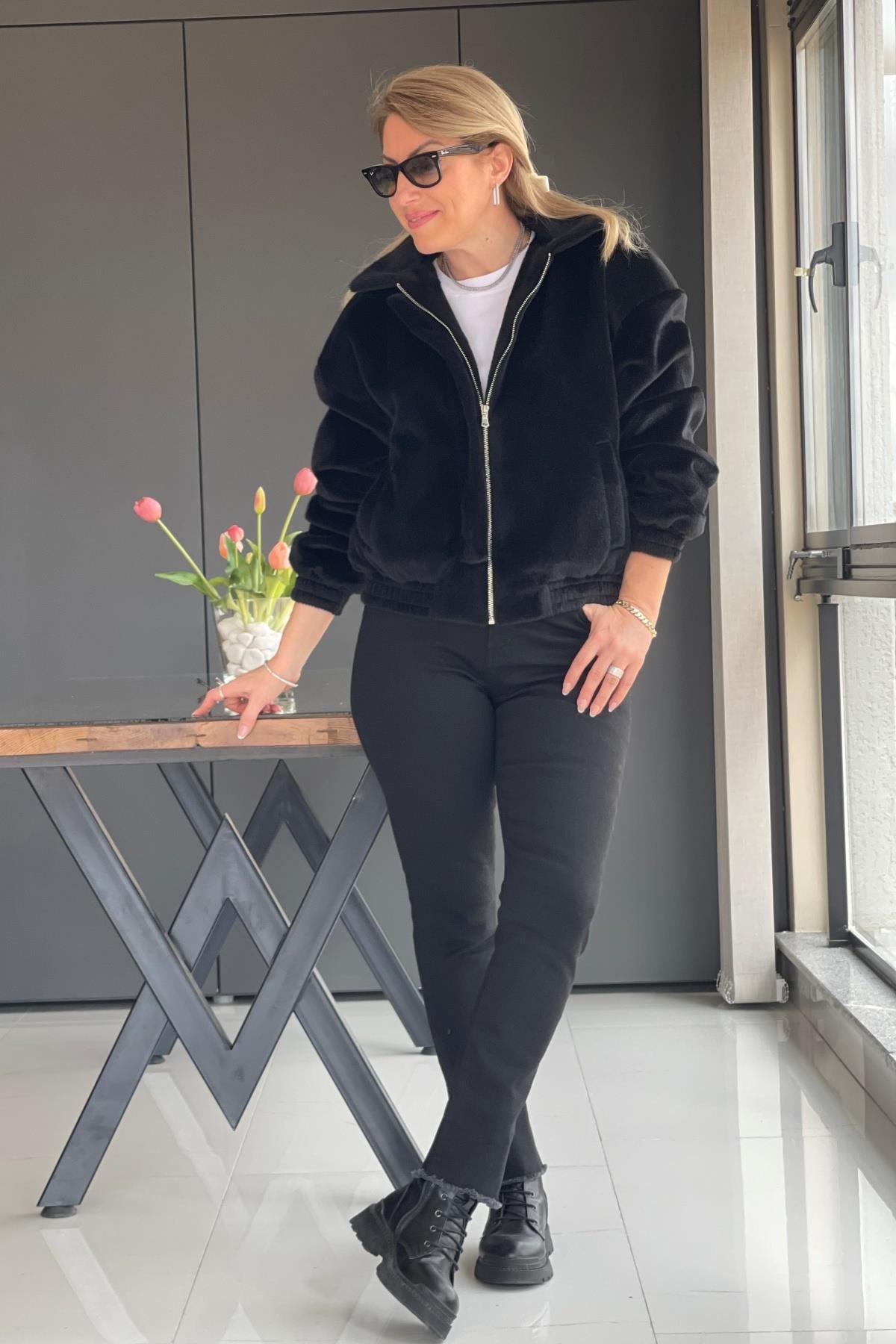 Siyah Bomber Ceket