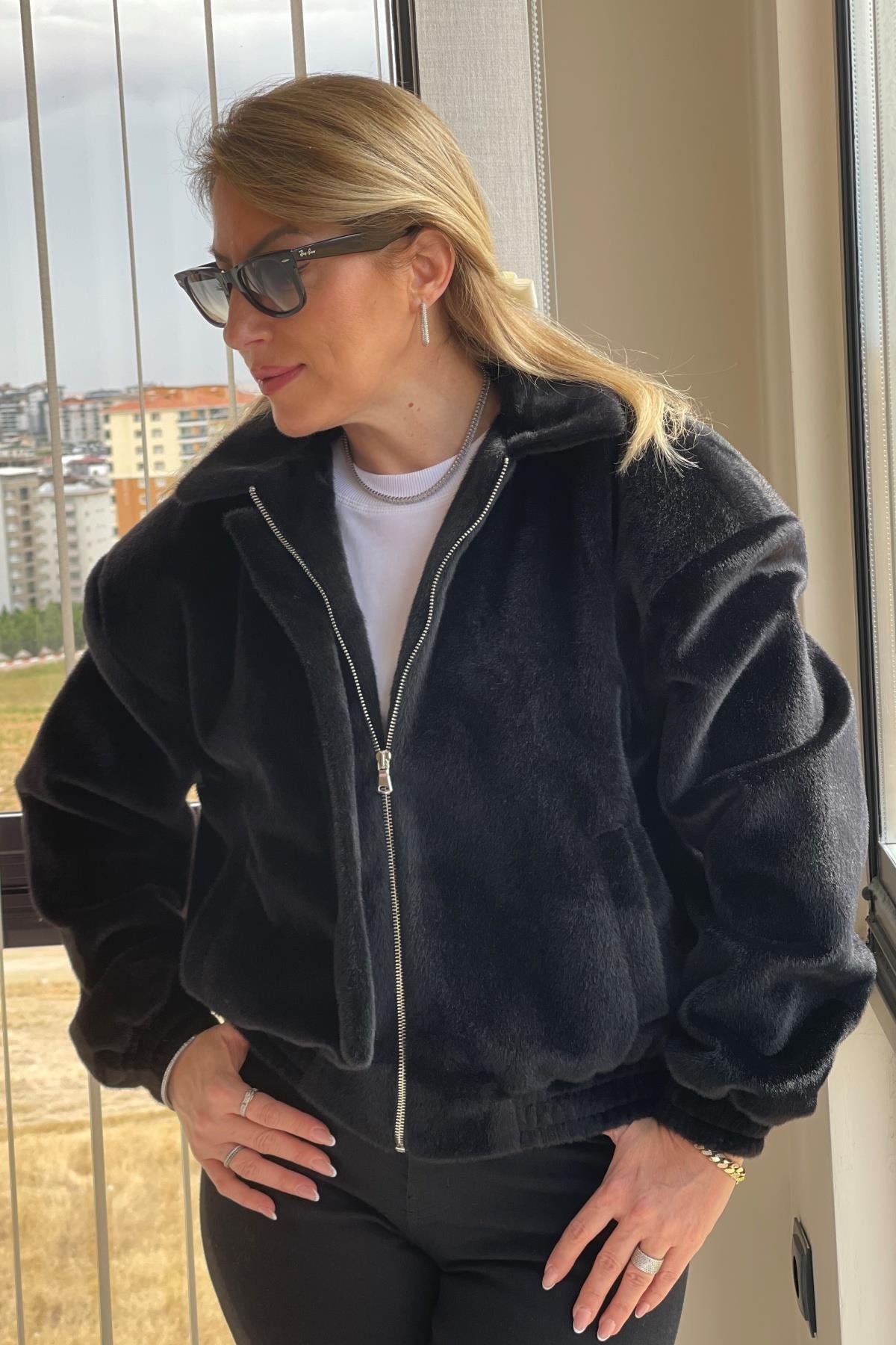 Siyah Bomber Ceket