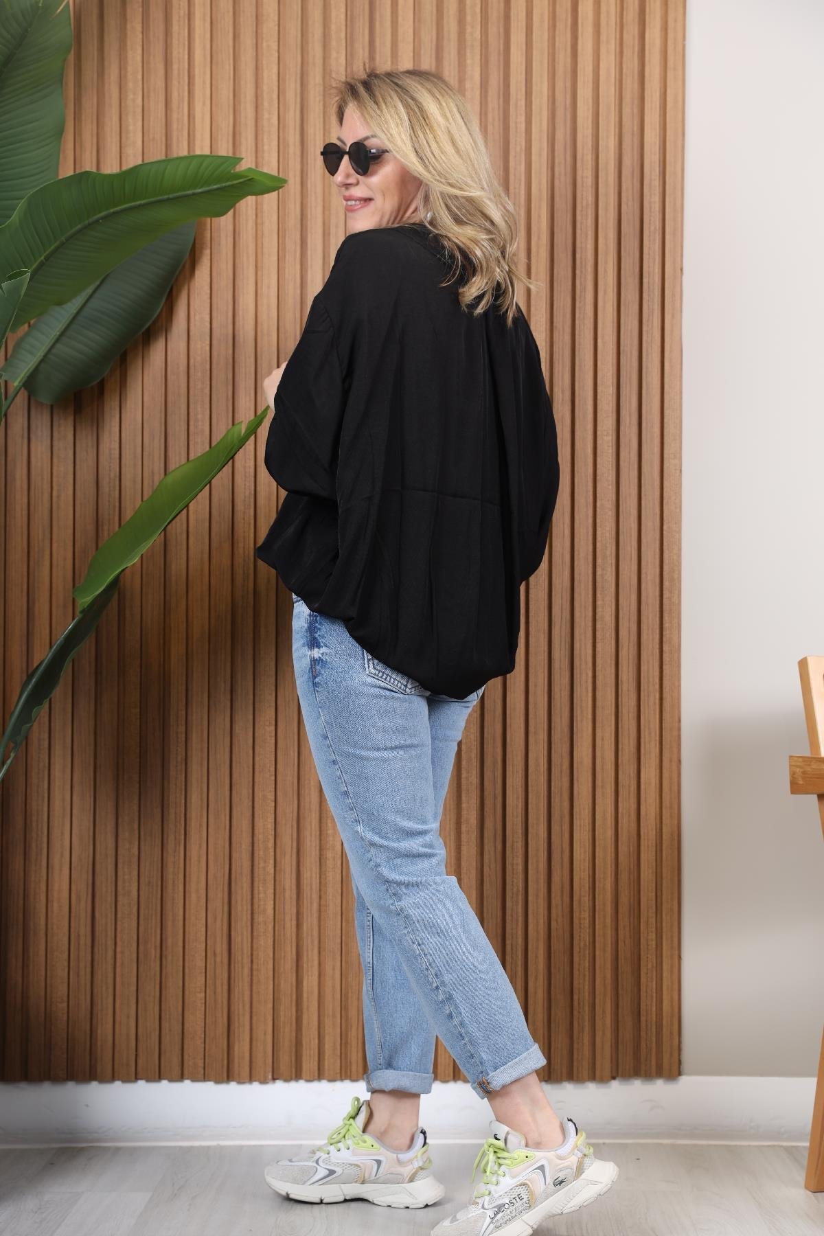 Siyah Oversize Gömlek