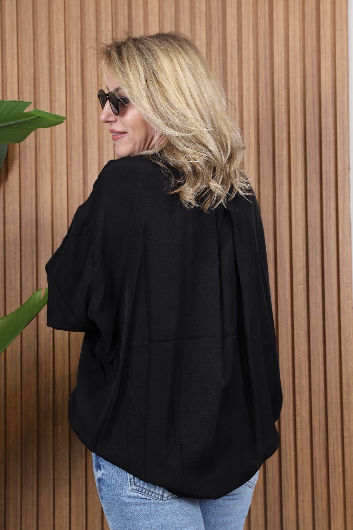 Siyah Oversize Gömlek
