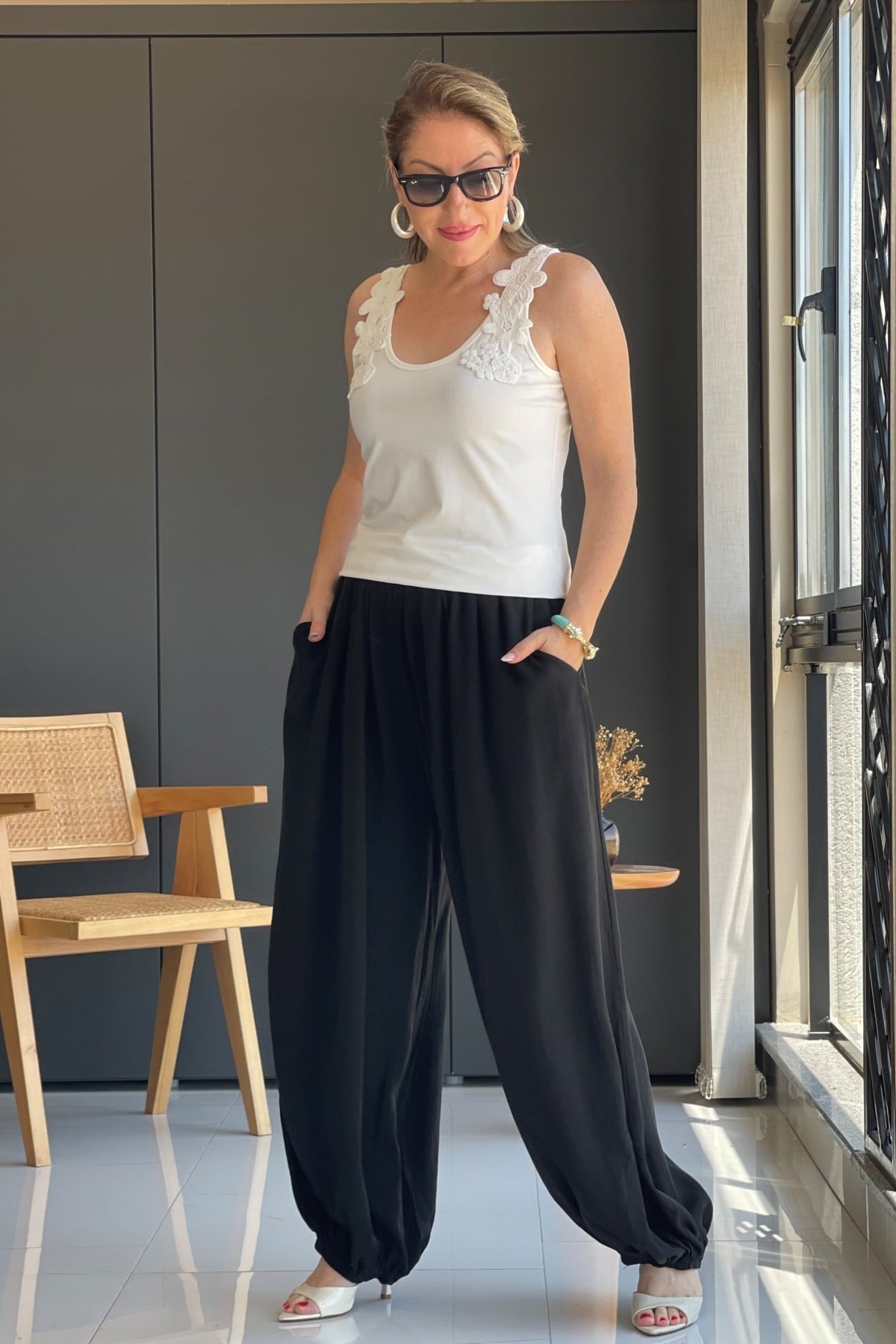 Siyah Şalvar Model İthal Pantolon