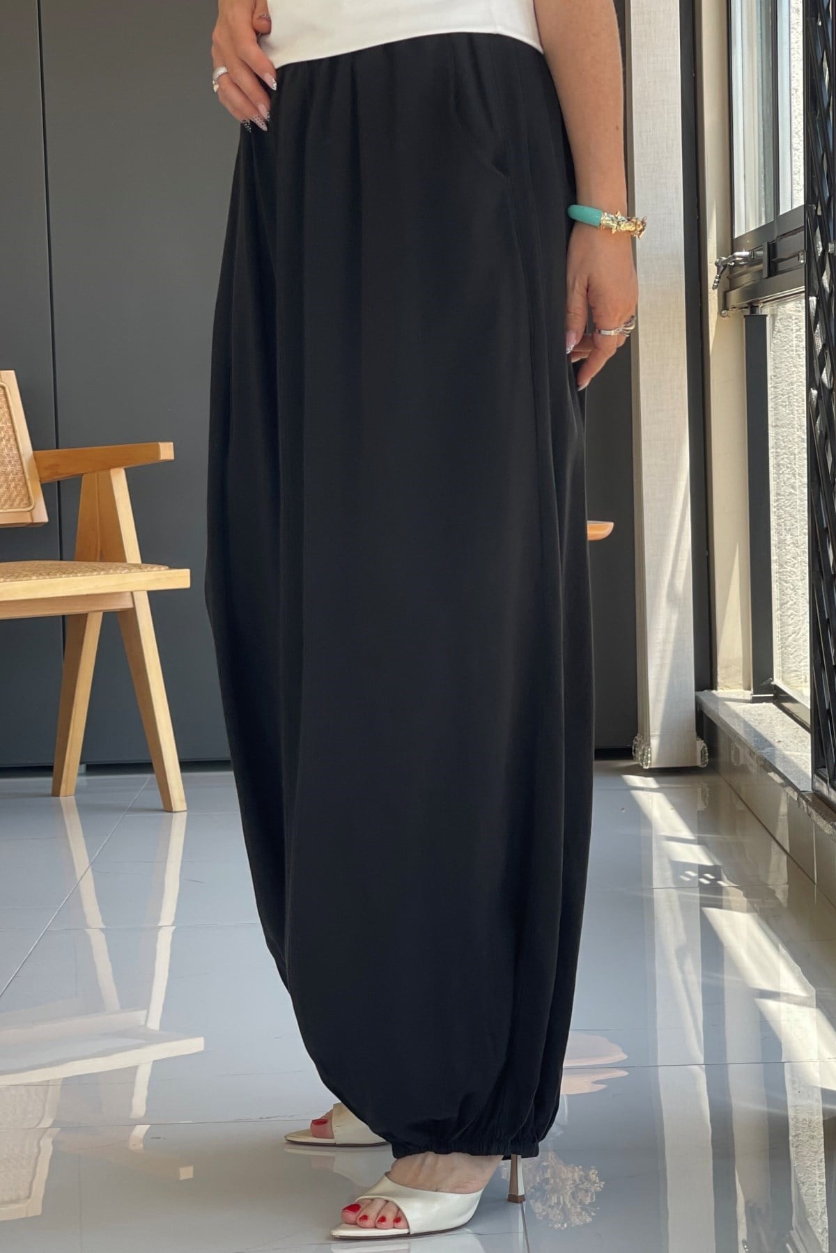 Siyah Şalvar Model İthal Pantolon