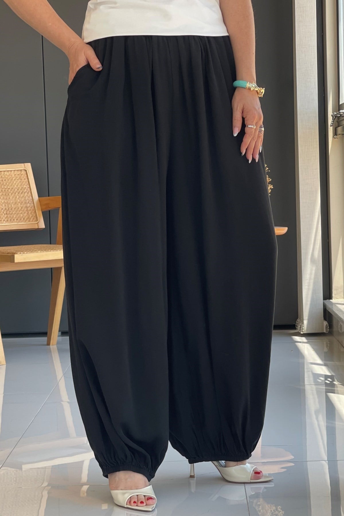 Siyah Şalvar Model İthal Pantolon