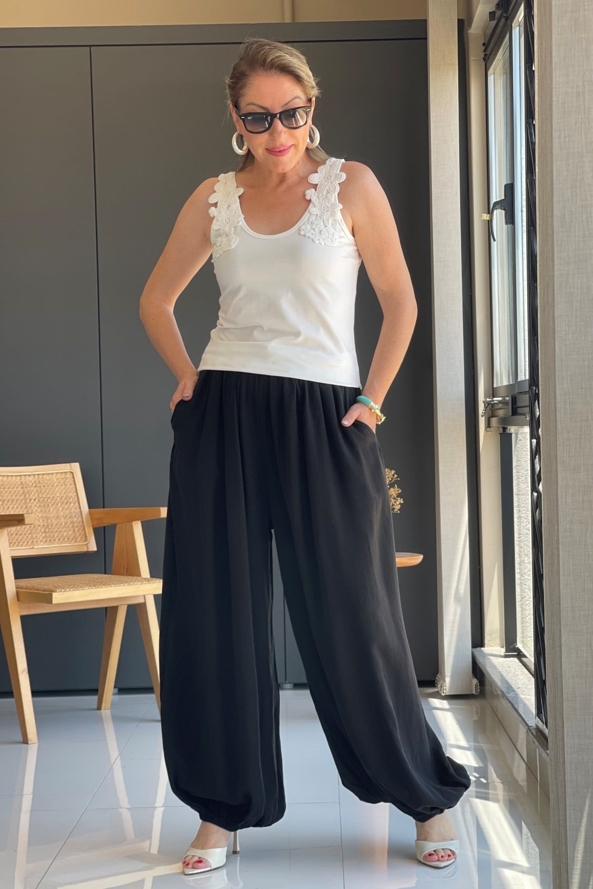 Siyah Şalvar Model İthal Pantolon