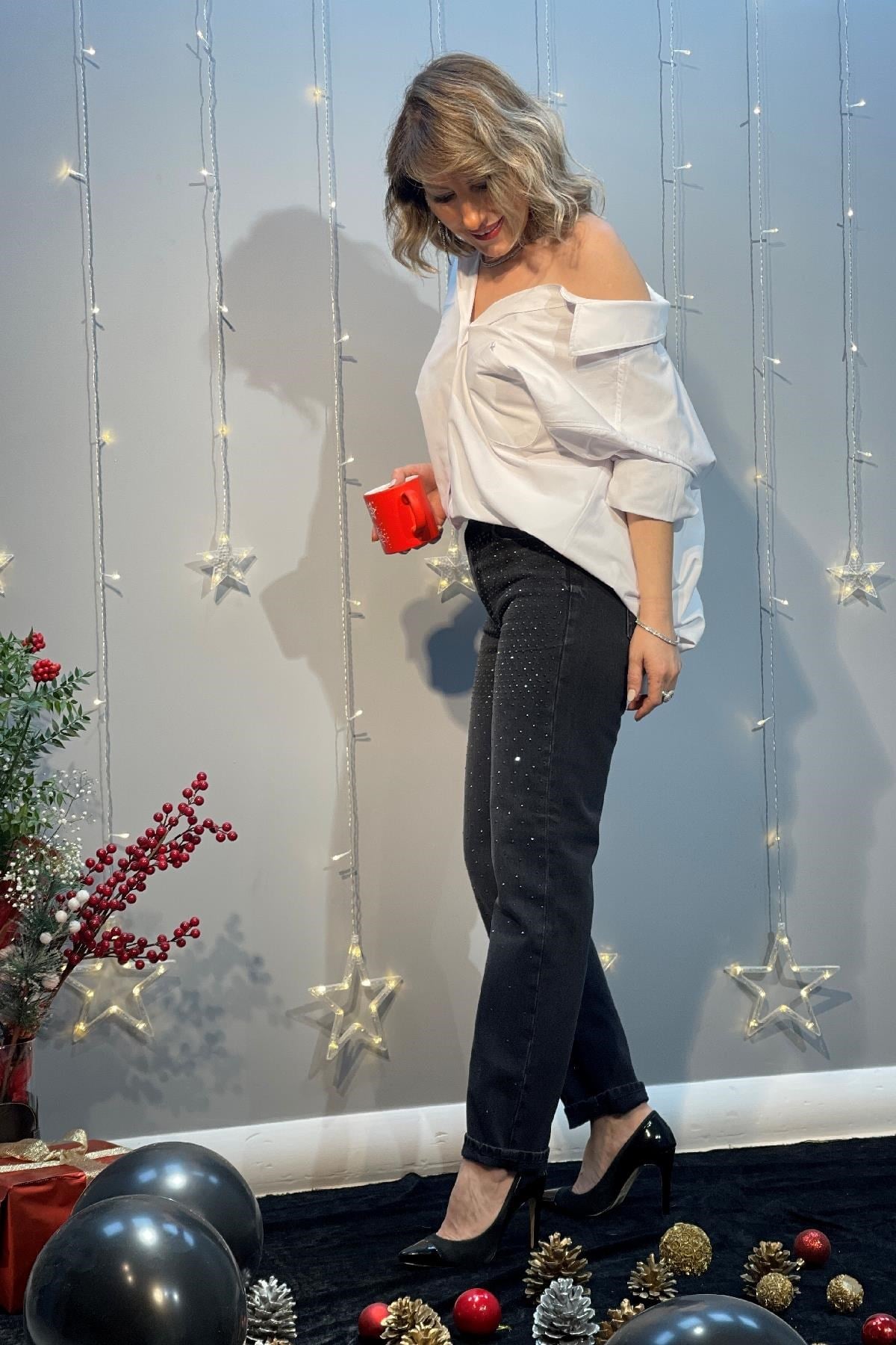 Taş Detaylı Jean Pantolon