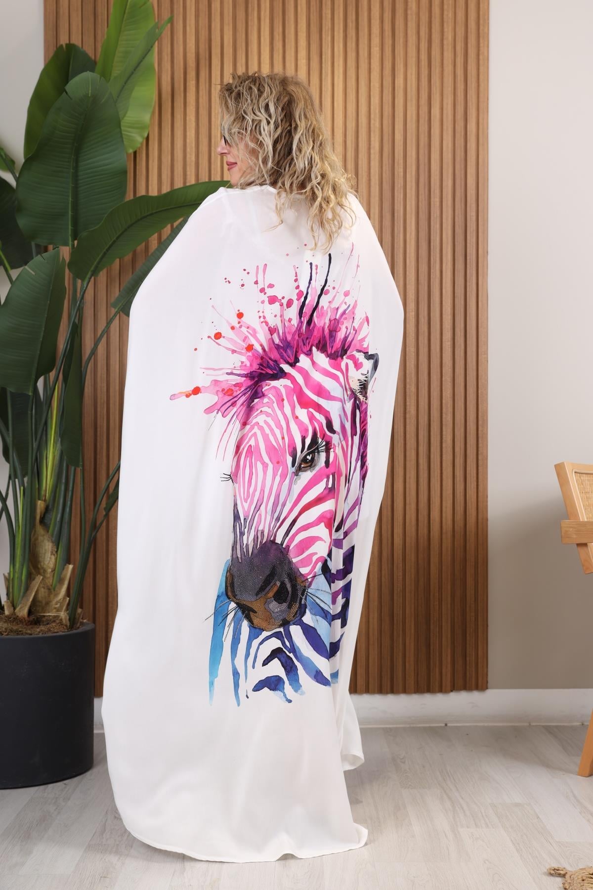 Zebra Desen Kimono